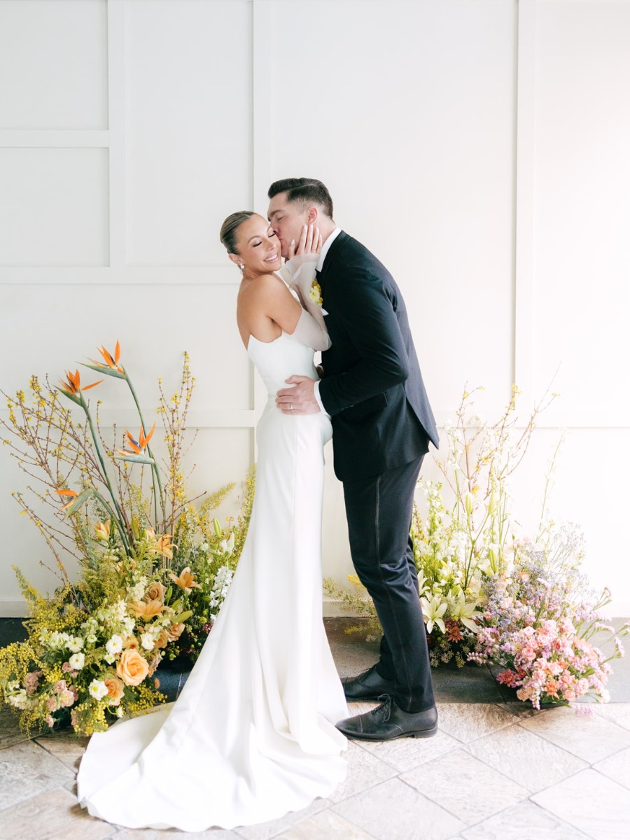 The invitations sealed the deal with bows at this pop-of-yellow shoot