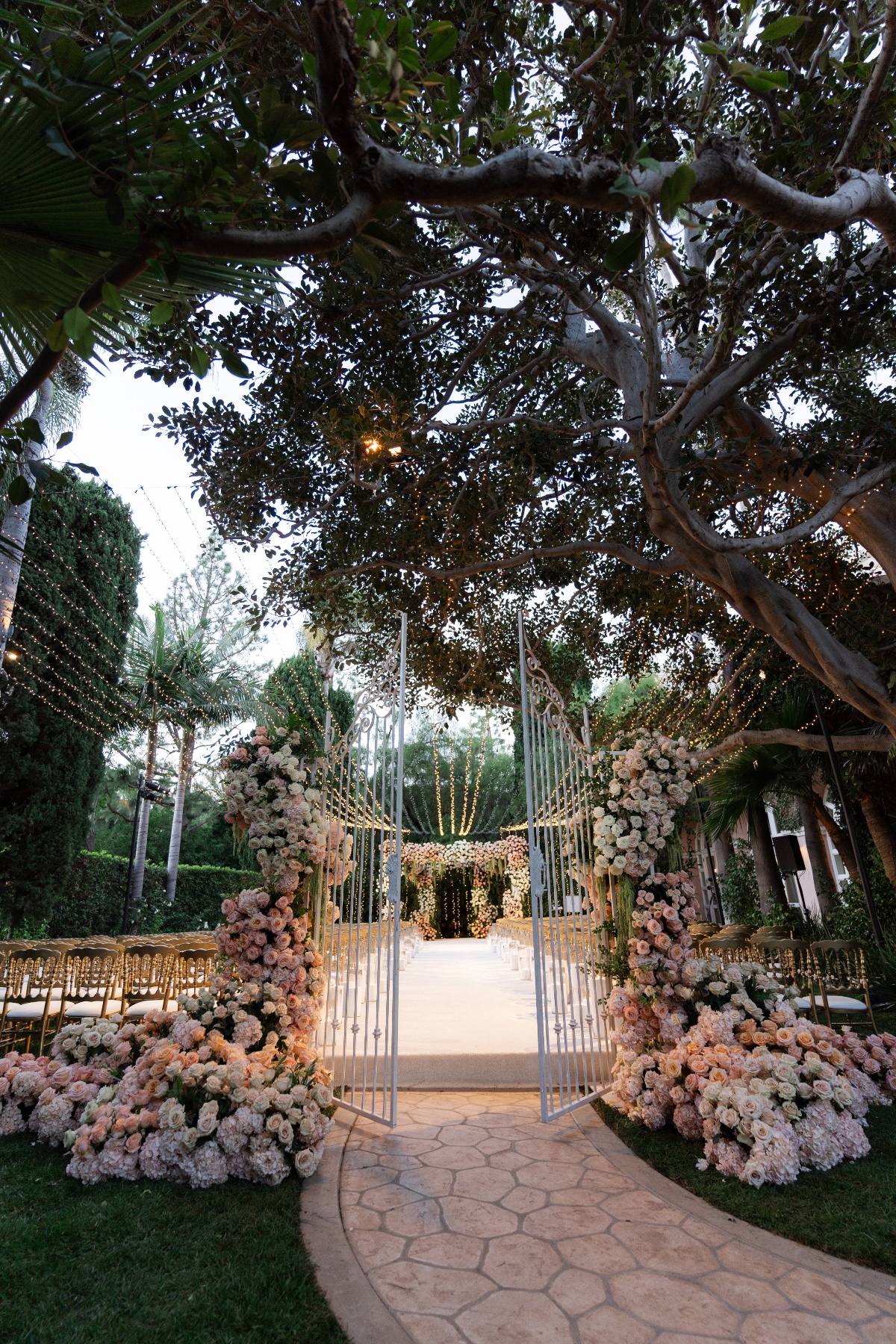cascading floral wedding ceremony gates
