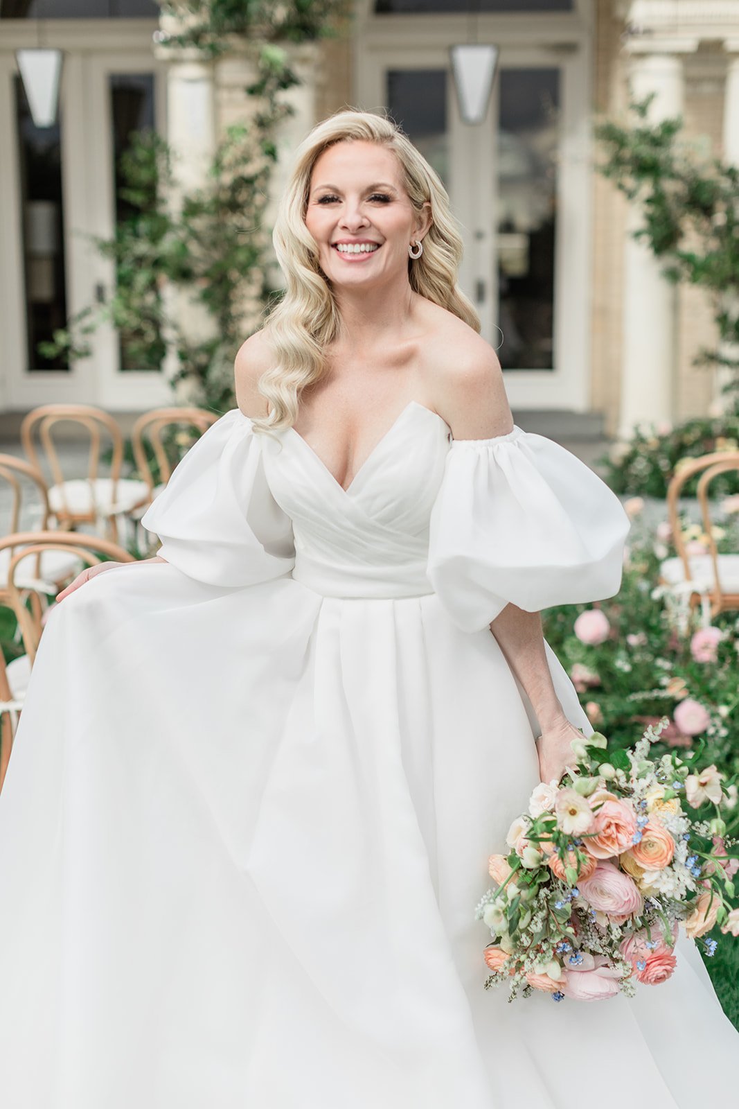 Dreamy and romantic bridal style and designer wedding gown 