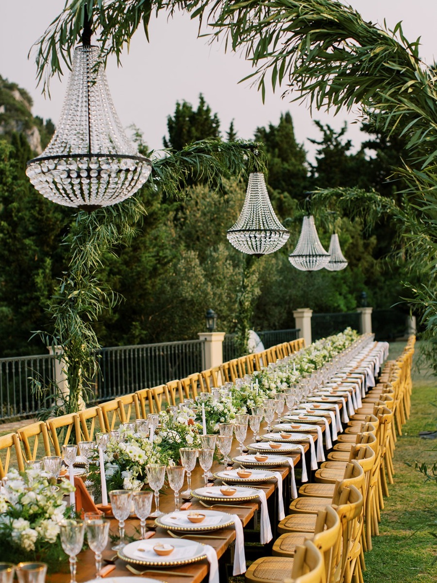 The party went until brunch at this black and white Greek wedding