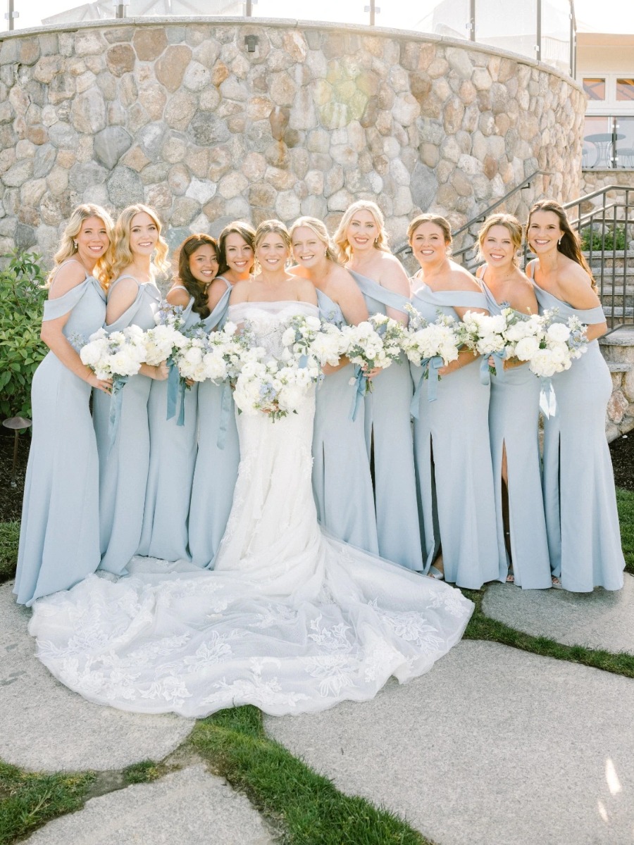 Sailboats were a romantic backdrop at this coastal Cape Cod wedding