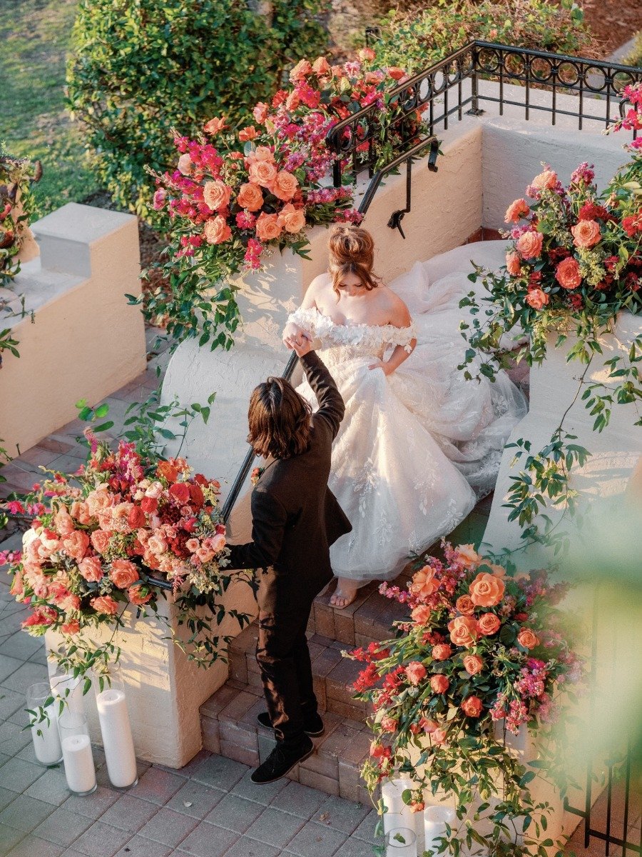 Color & texture filled this floral Sarasota estate wedding inspo