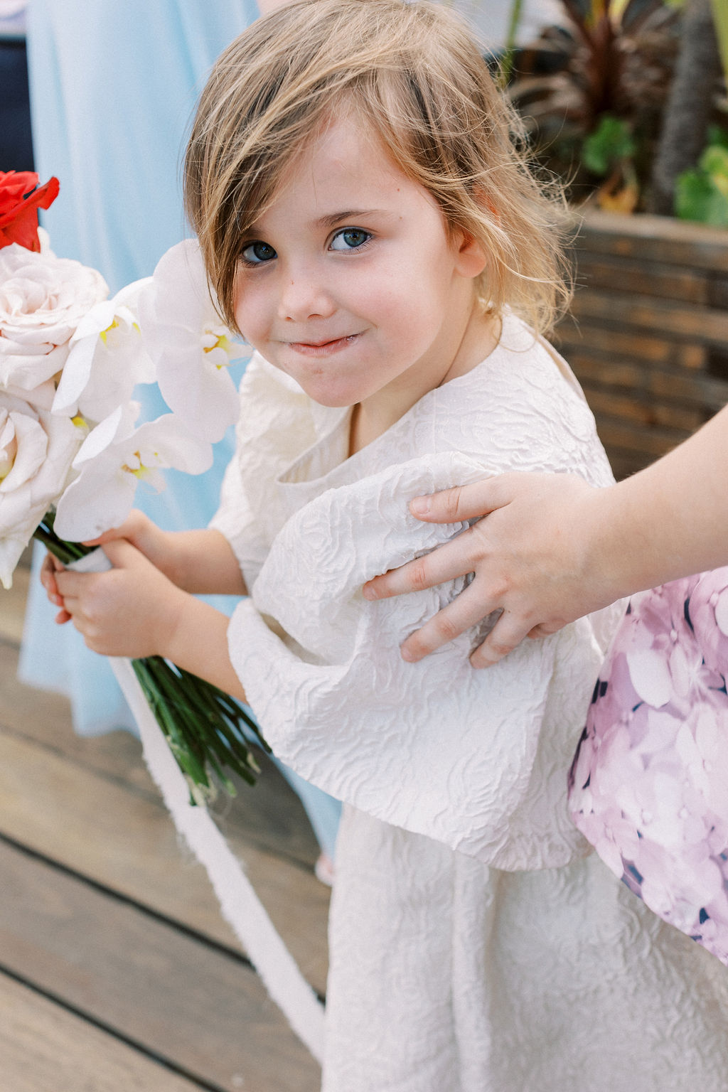 Cute bohemian chic flower girl outfits for destination elopement