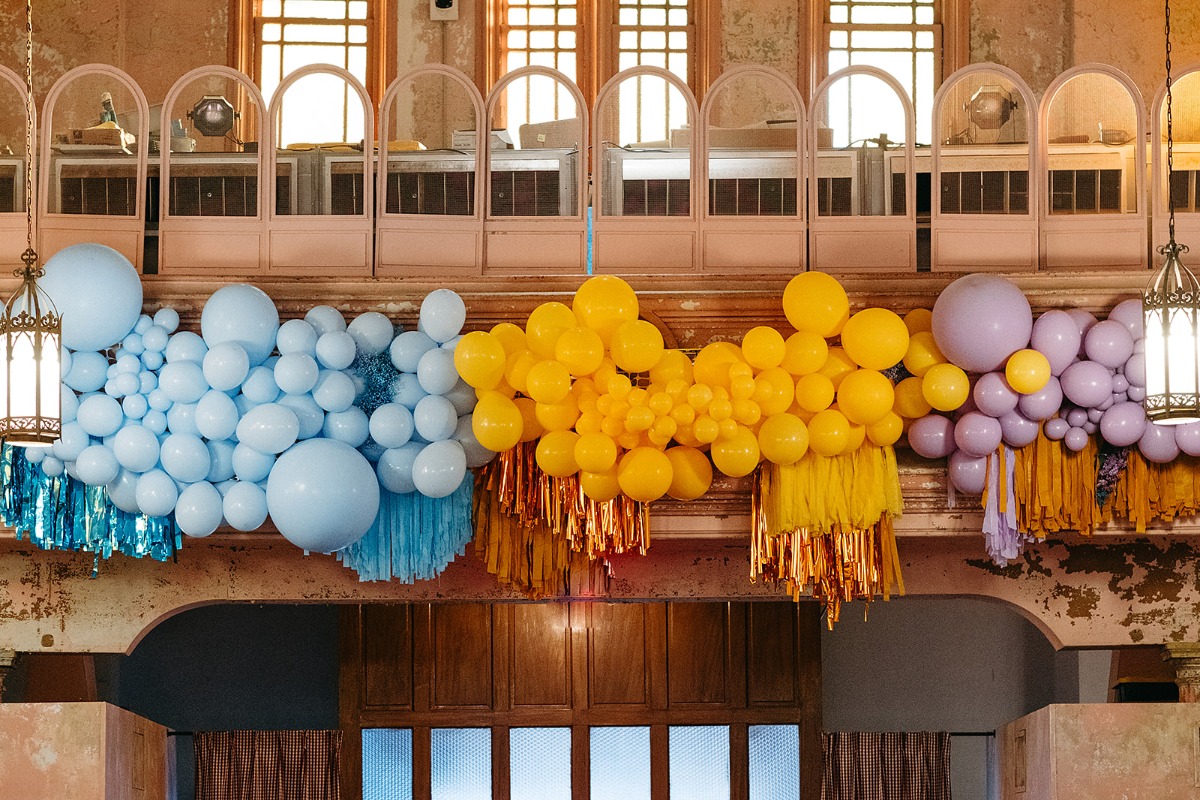balloon installation with fringe