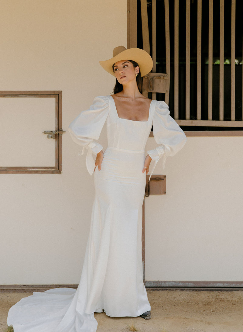 Shiloh western inspired wedding dress by Chantel Lauren