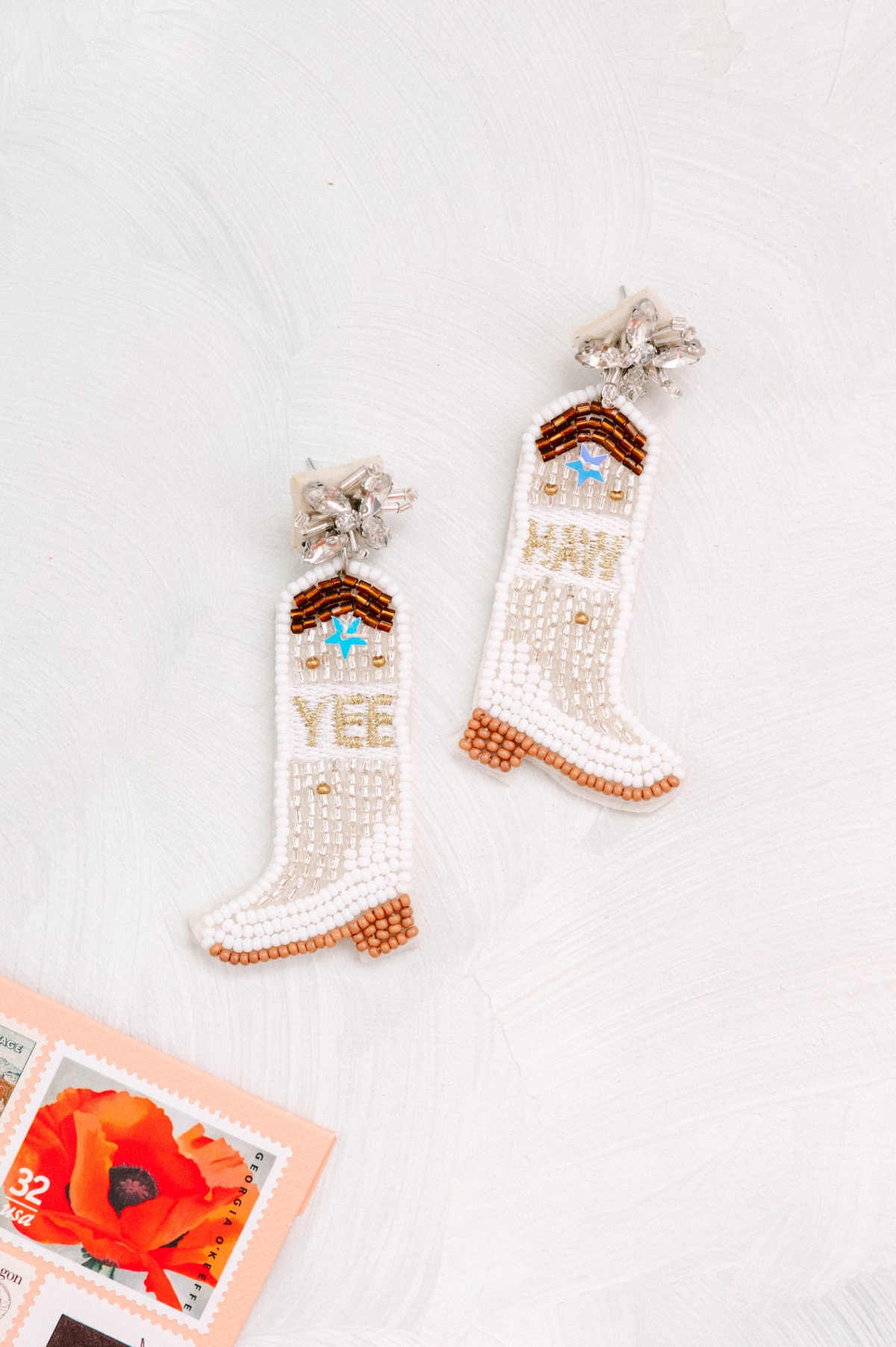 beaded yeehaw earrings