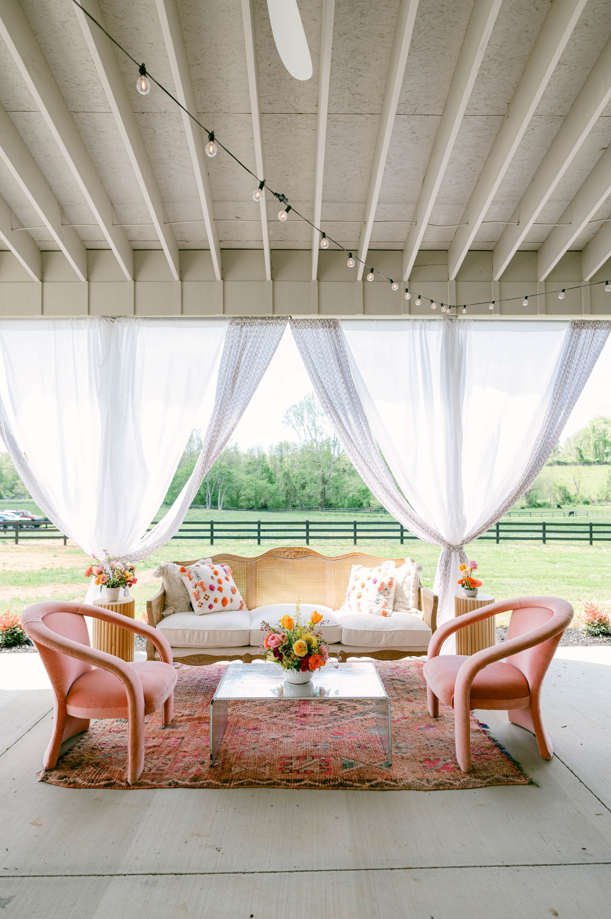 vintage furniture wedding vignette