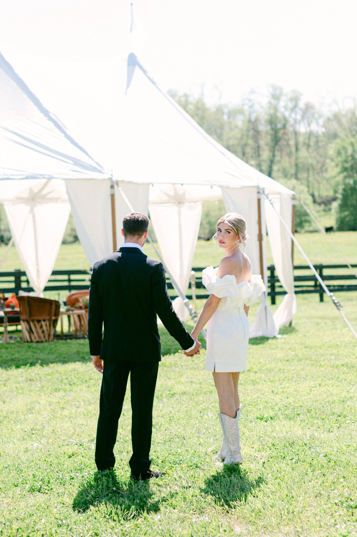 western-inspired wedding mini dress