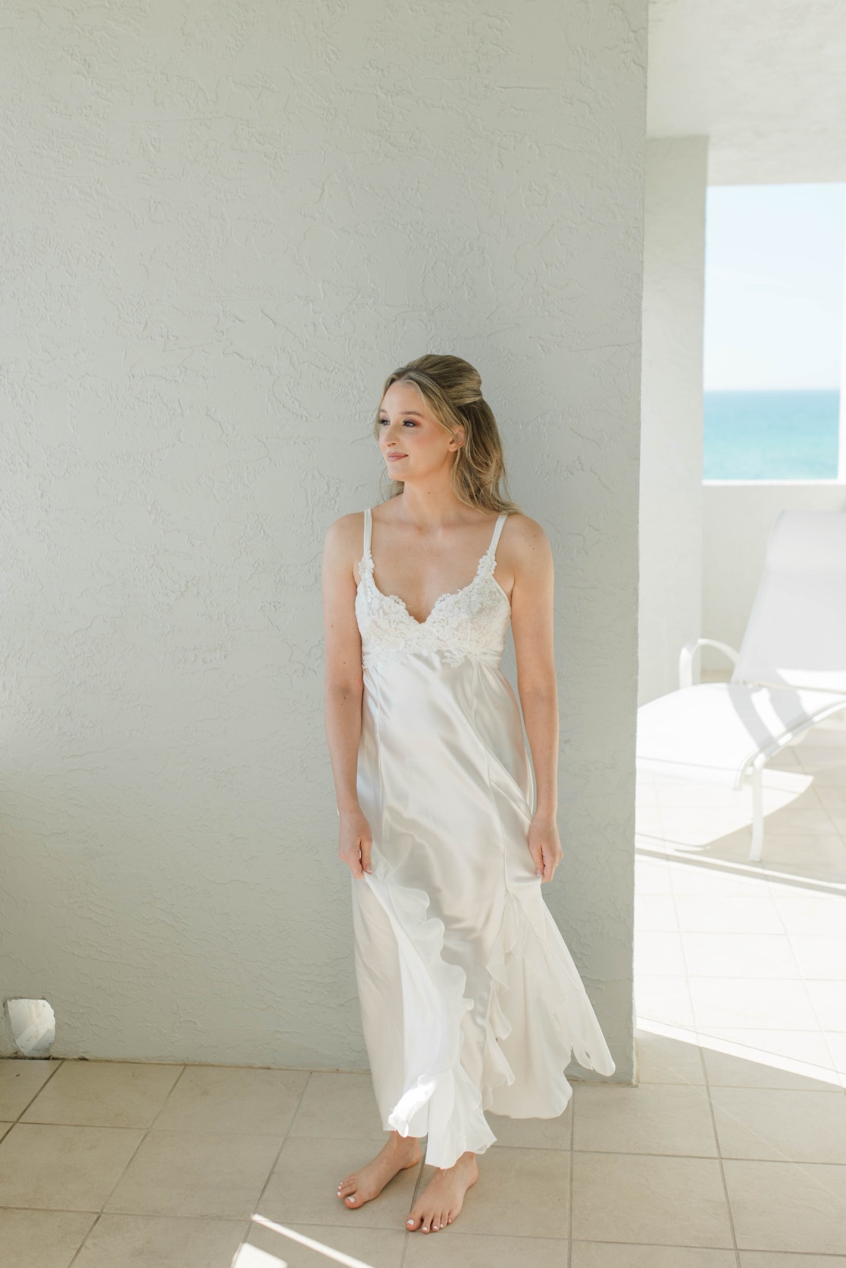 white silk slip for bride