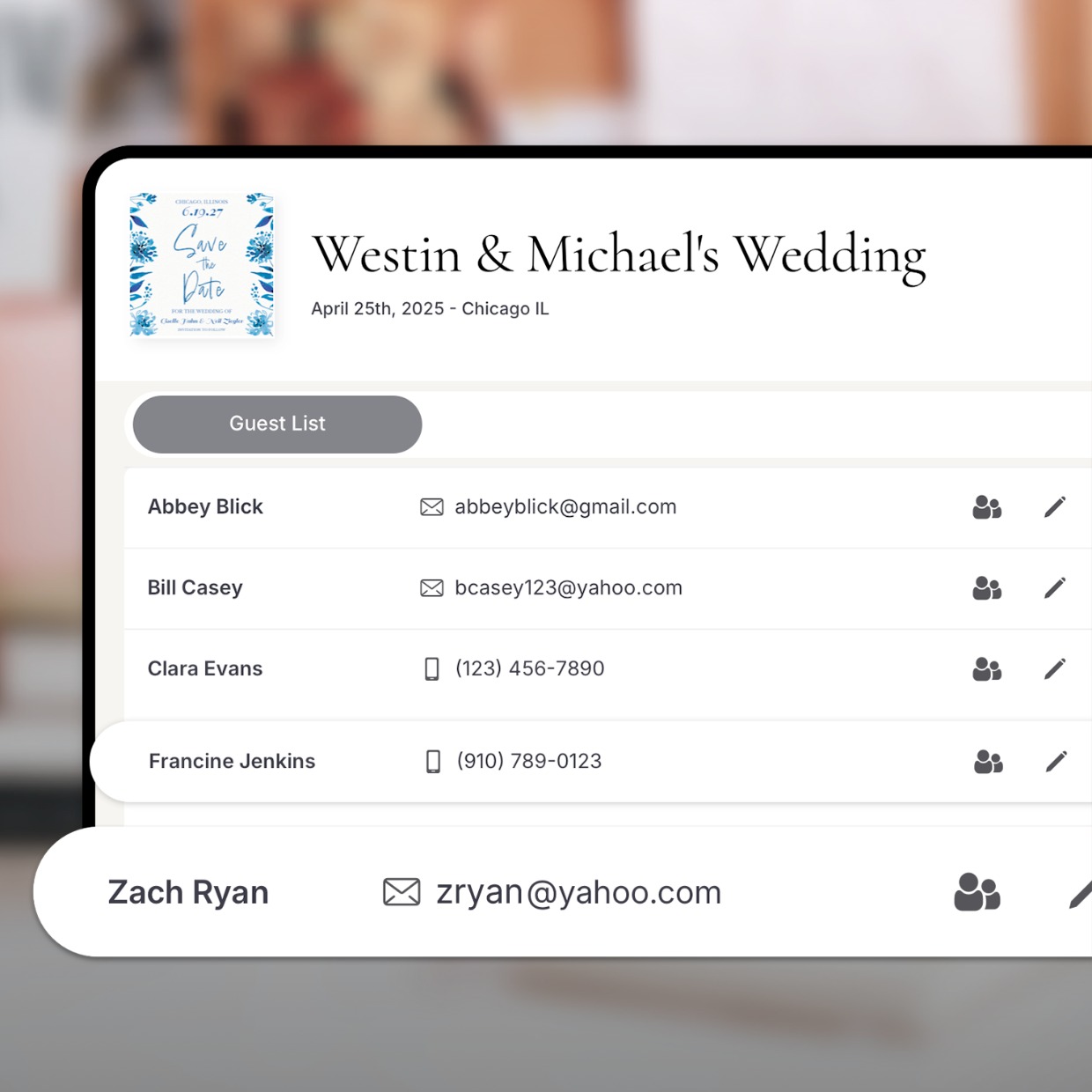 Lovebird - Features - Guest List Management