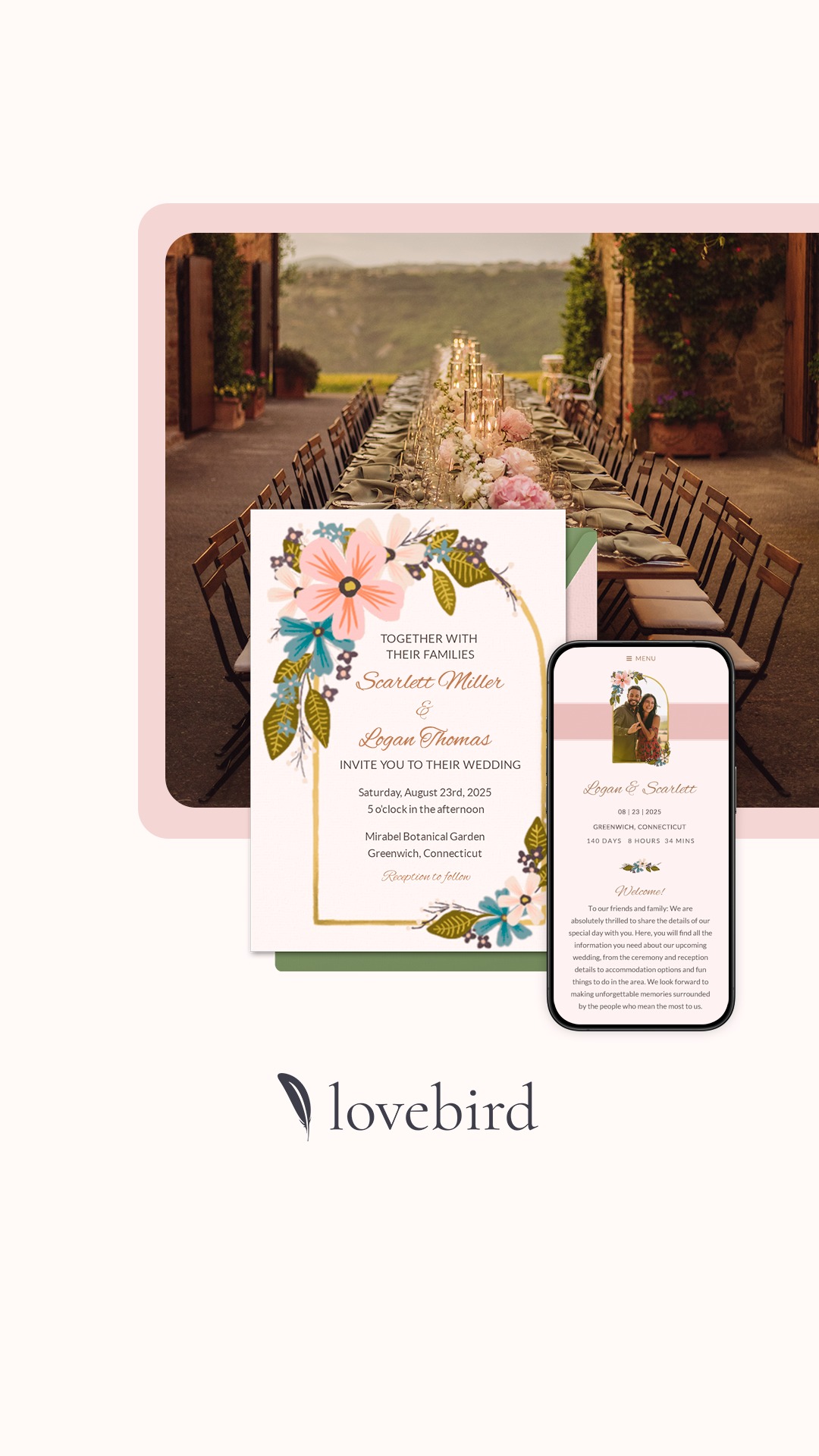 Lovebird - Inspiration - Gold Arch Floral