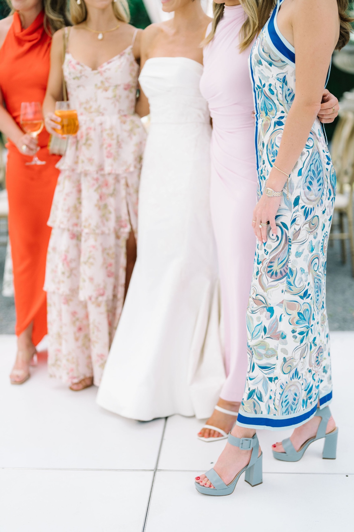 printed bridesmaid dresses
