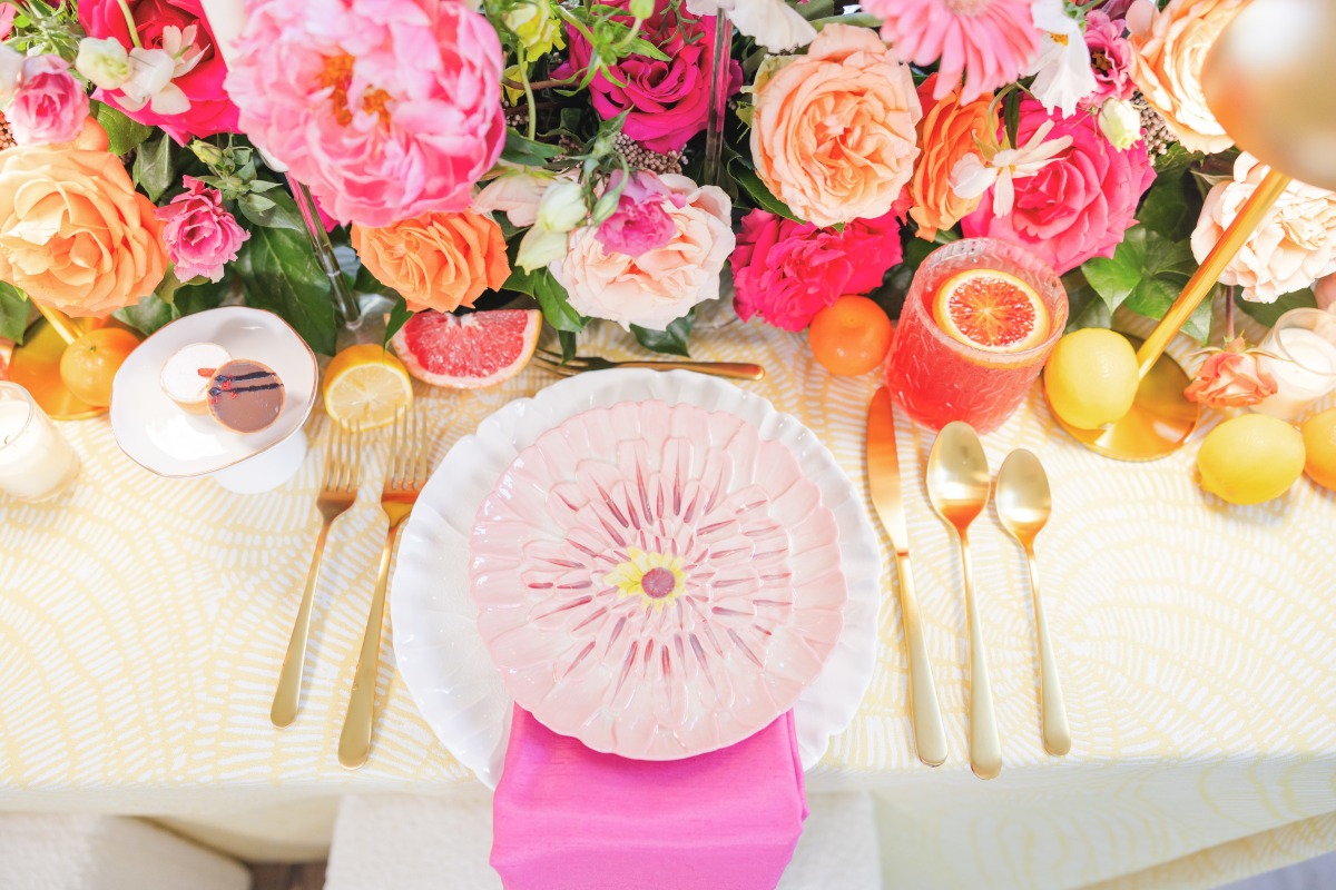 floral place setting