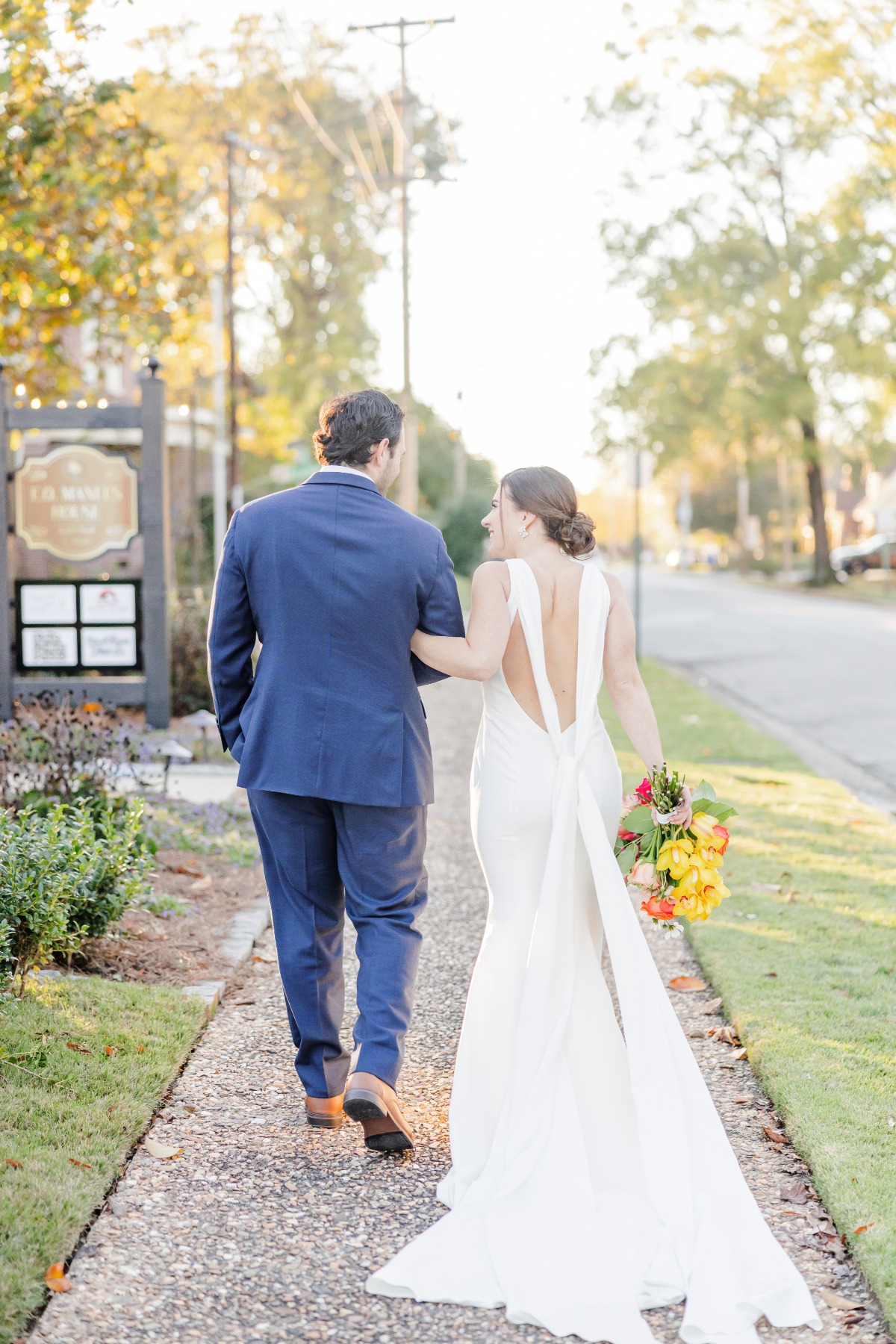 low-back wedding dress