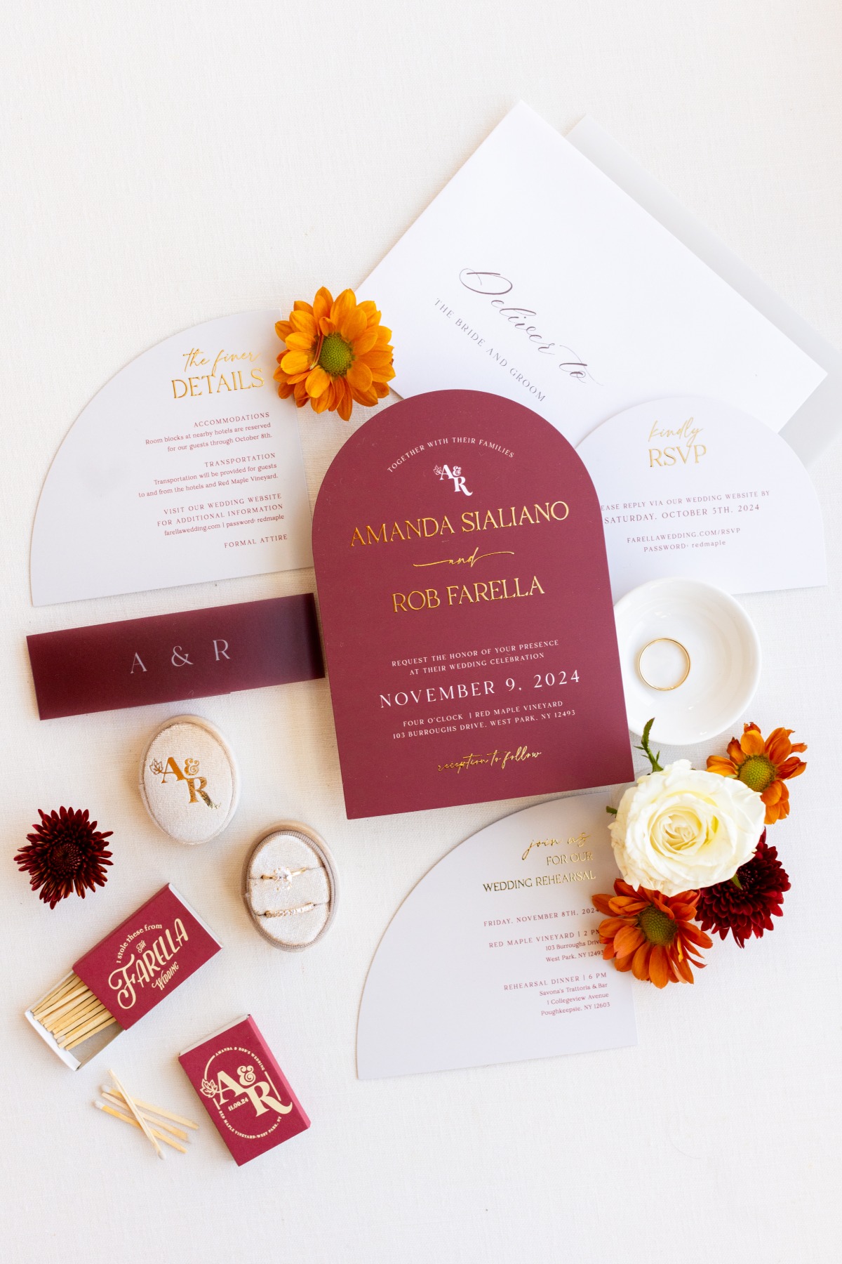 wine colored wedding invitations