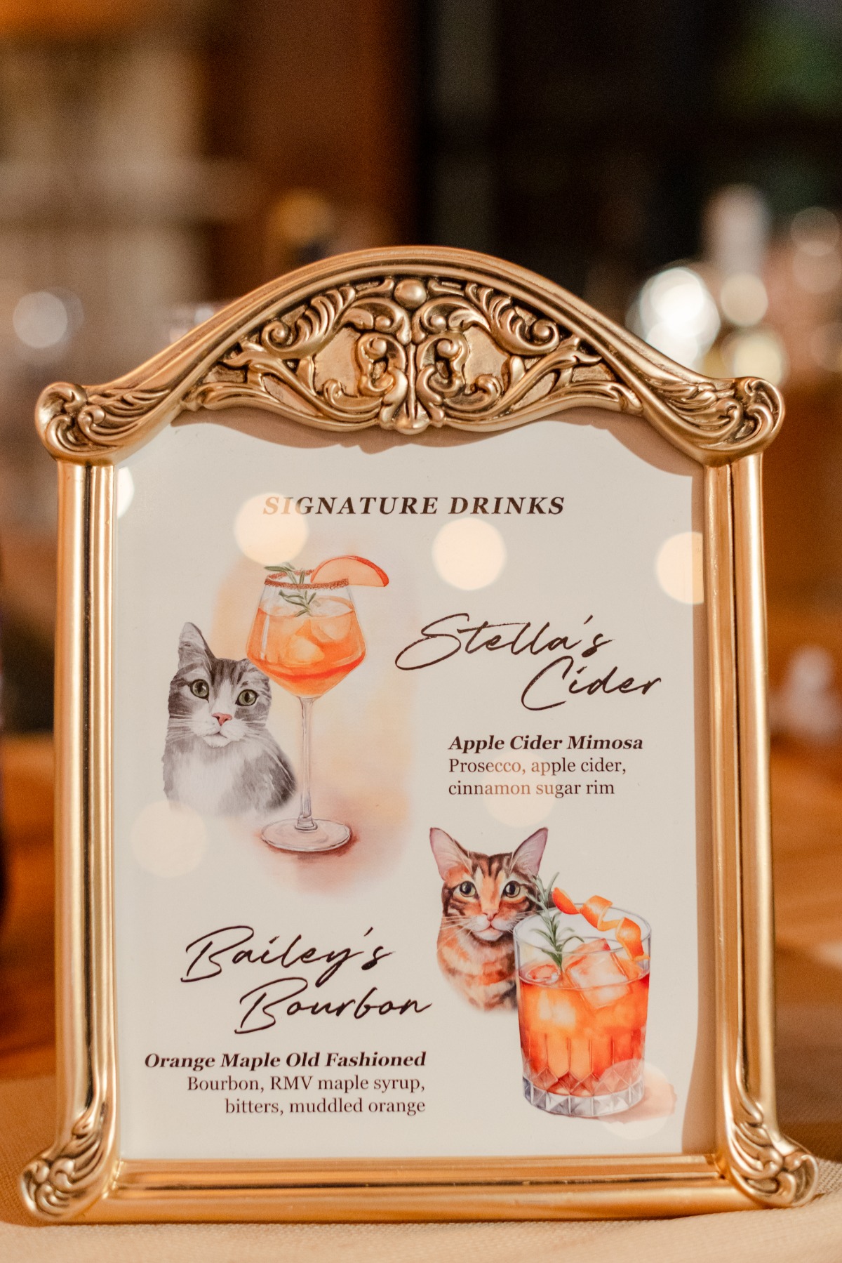 custom cocktail sign for wedding