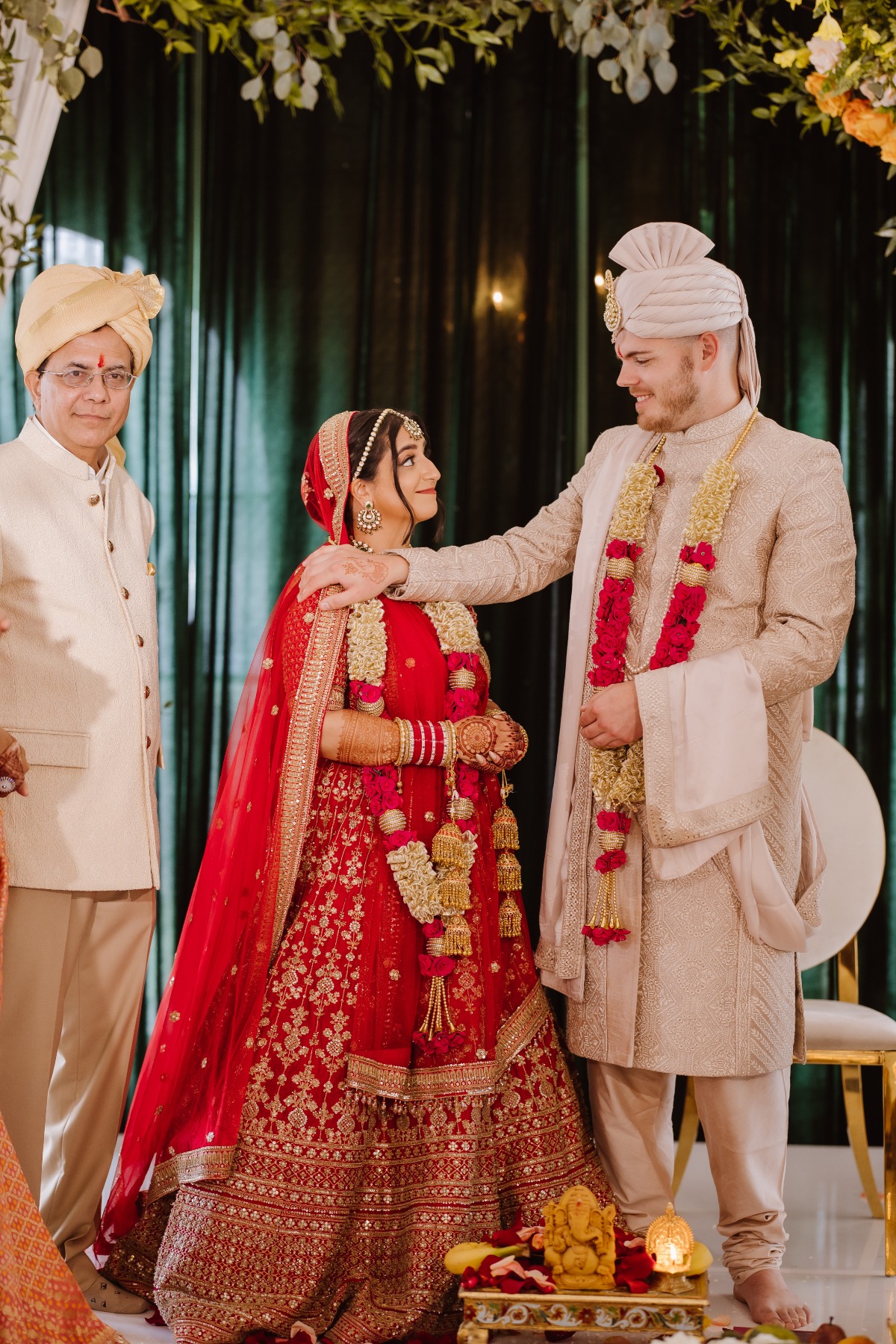 red and ivory indian wedding ideas