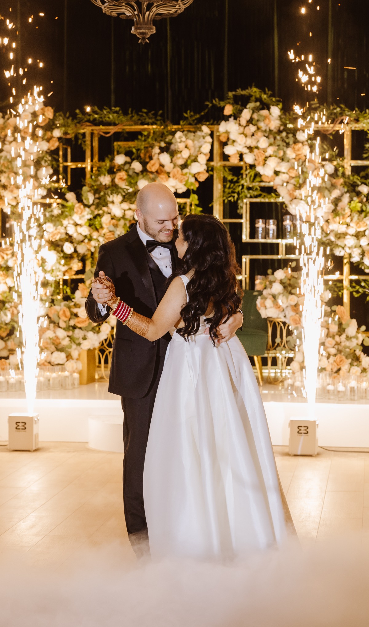cold sparks during first dance at wedding