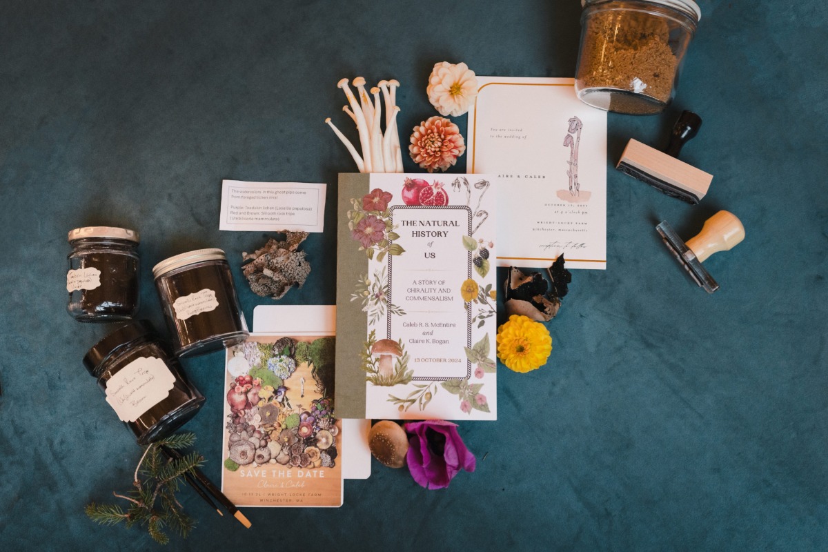 vintage botanical wedding invitations