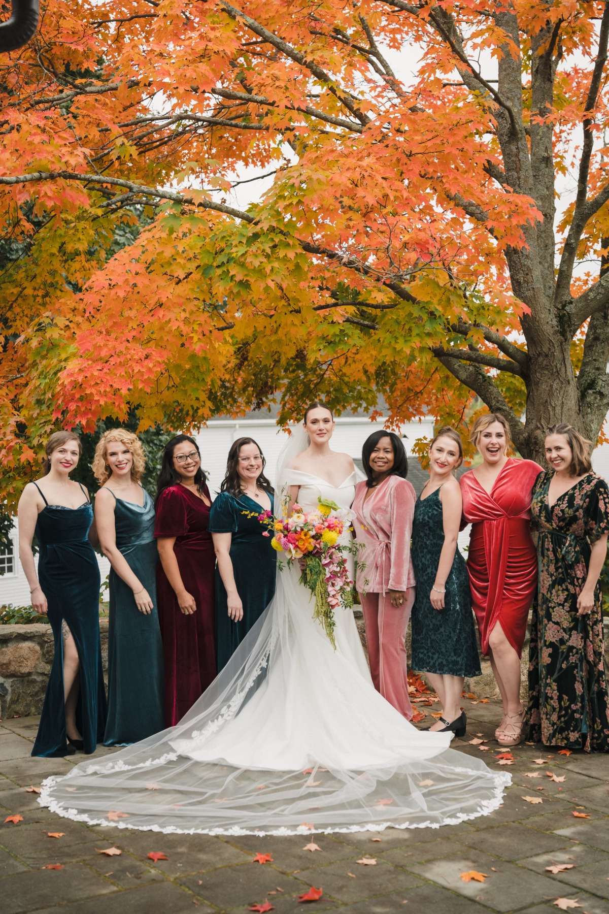 velvet bridesmaids
