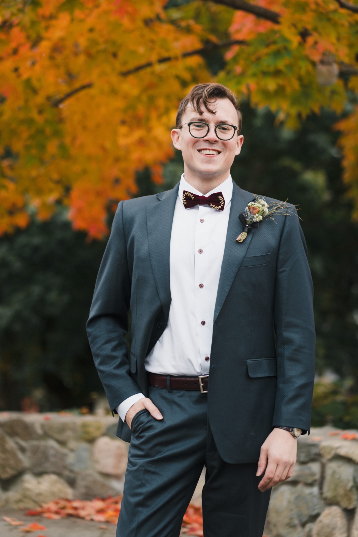 velvet bowtie with gold accents