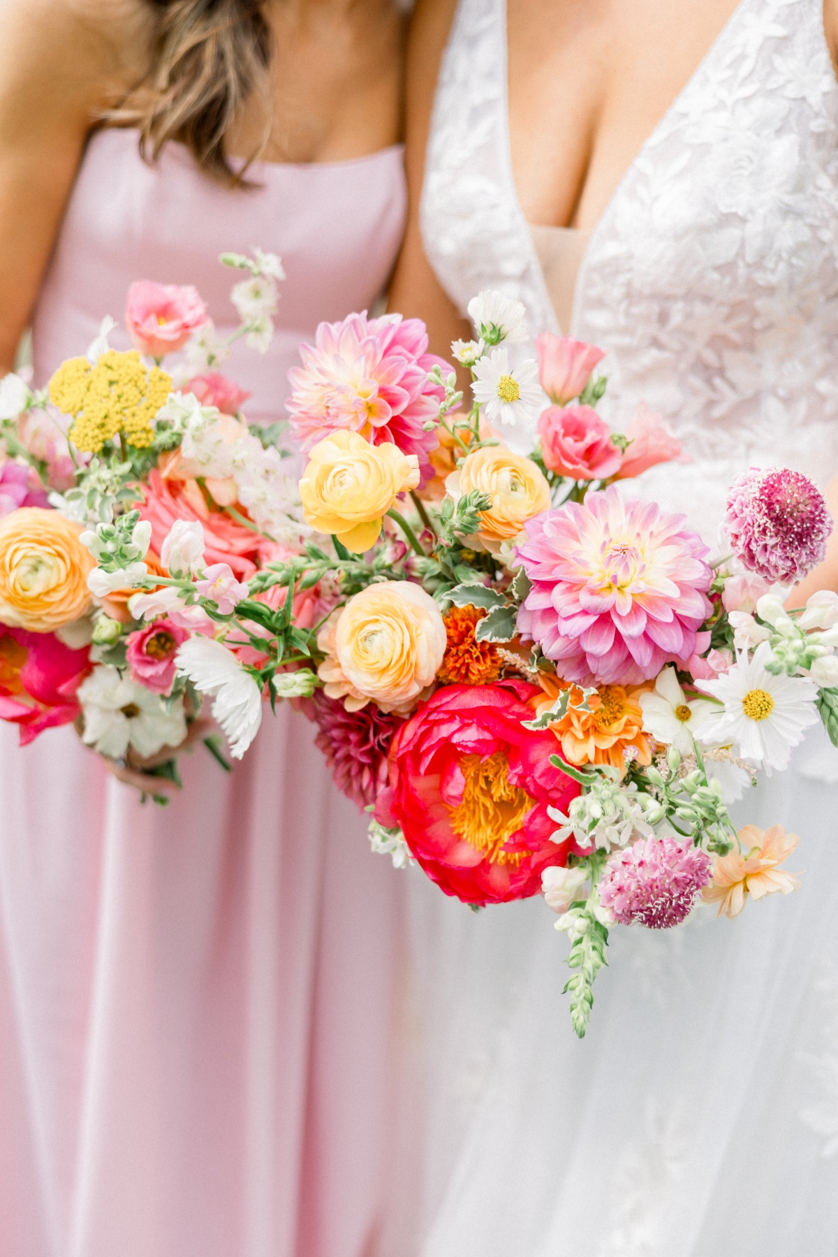 bright pink wedding bouquets
