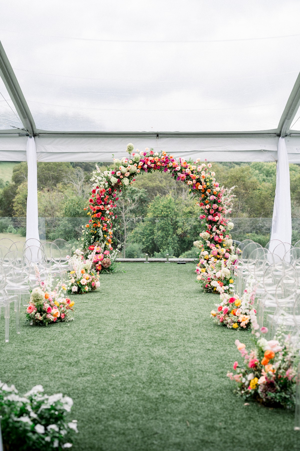 bright citrus colored wedding flowers