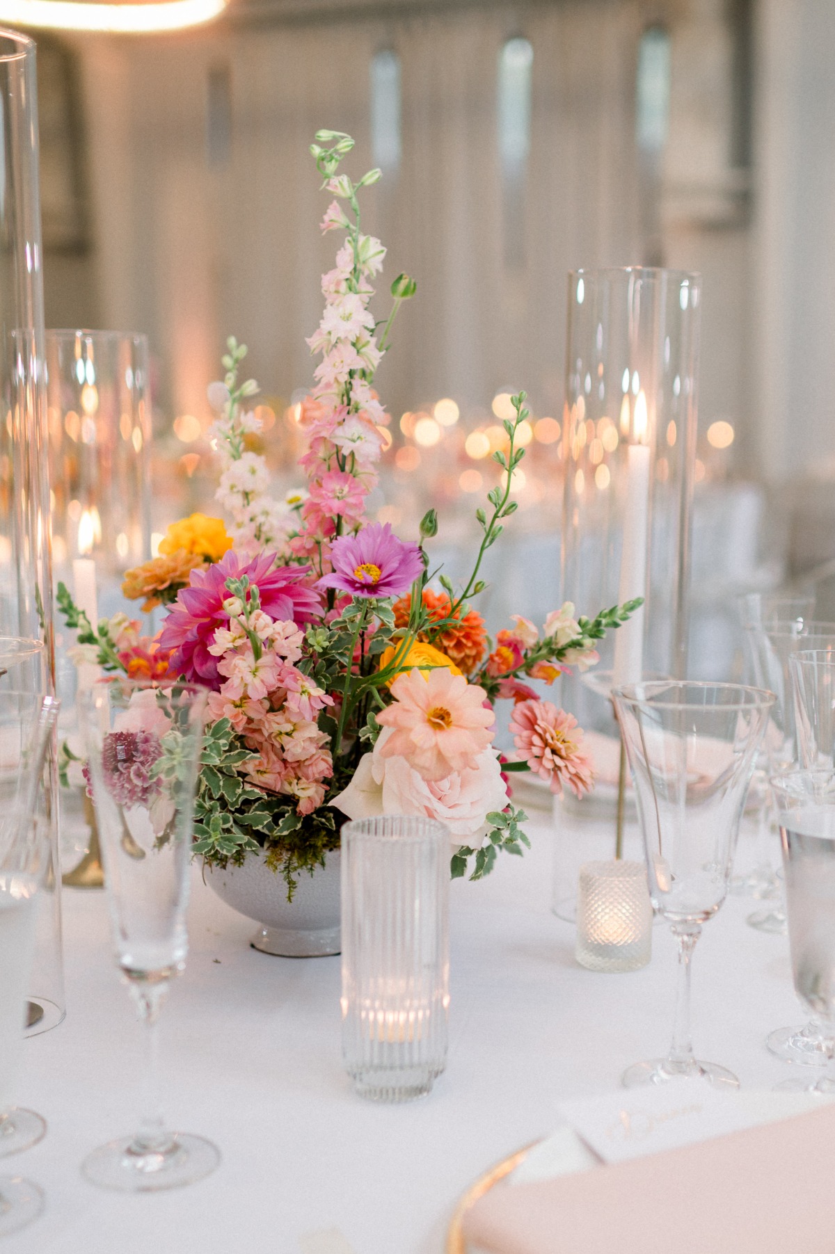 medium sized floral centerpieces for wedding