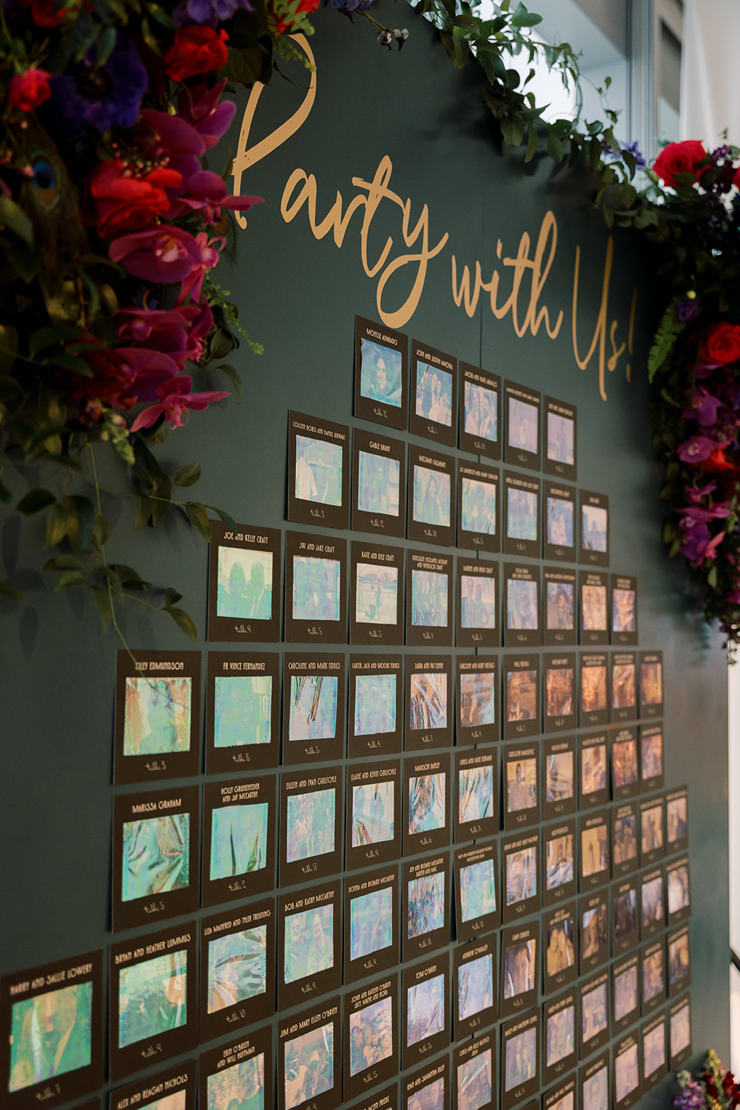 Polaroid photo seating chart