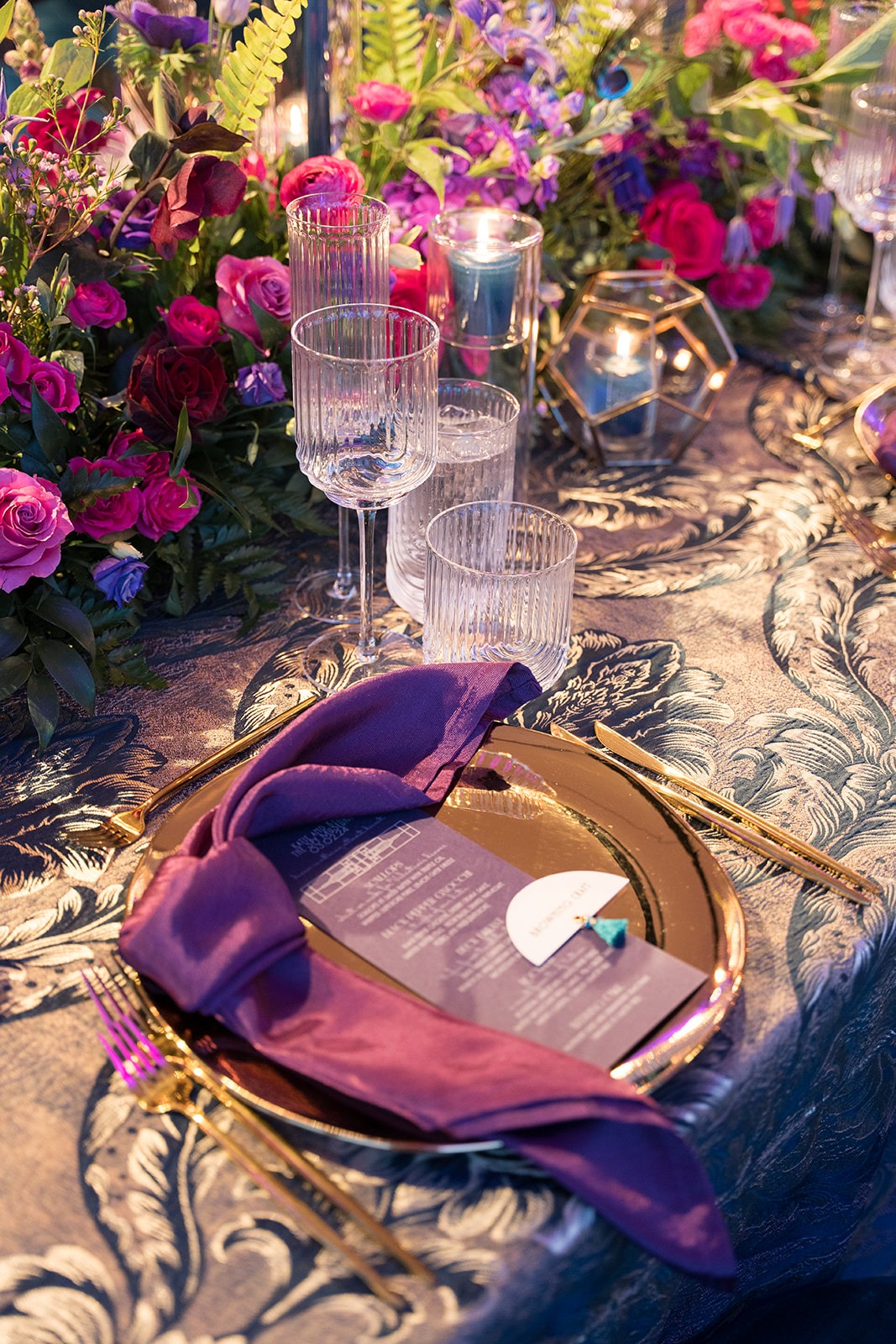 purple place setting