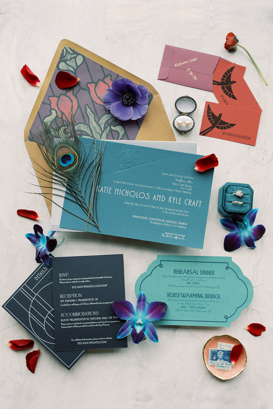 art deco wedding invitations