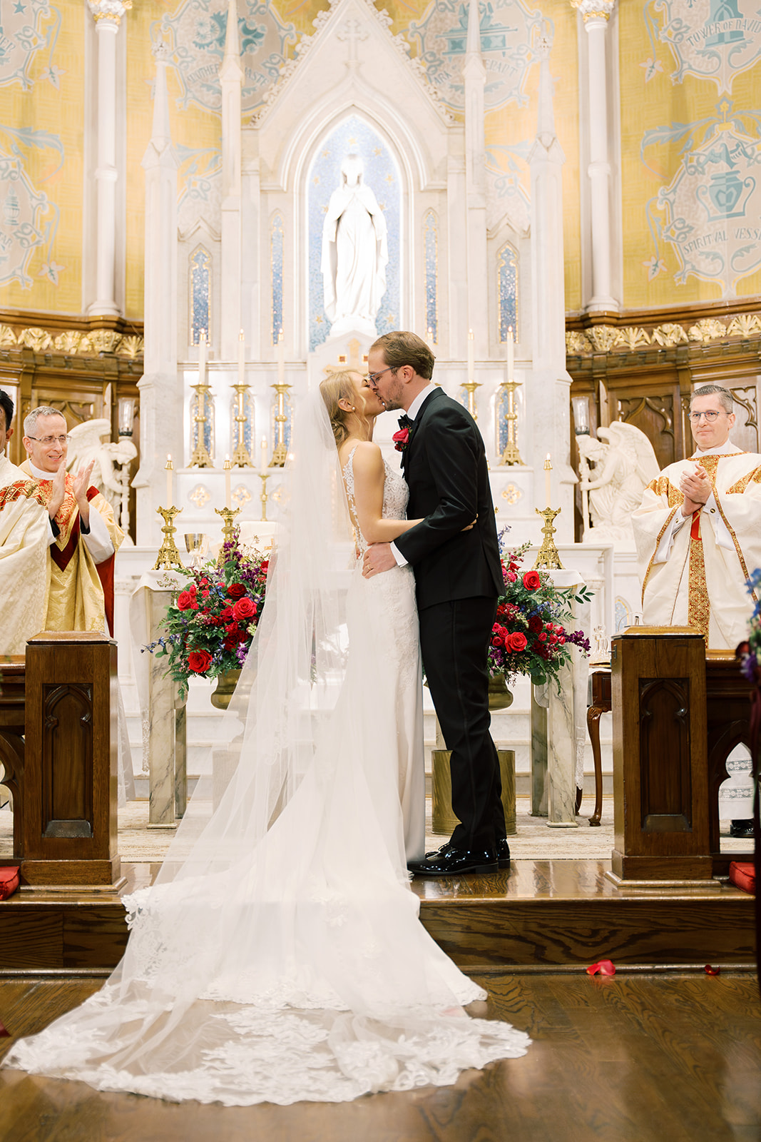 jewel-tone wedding ceremony decor