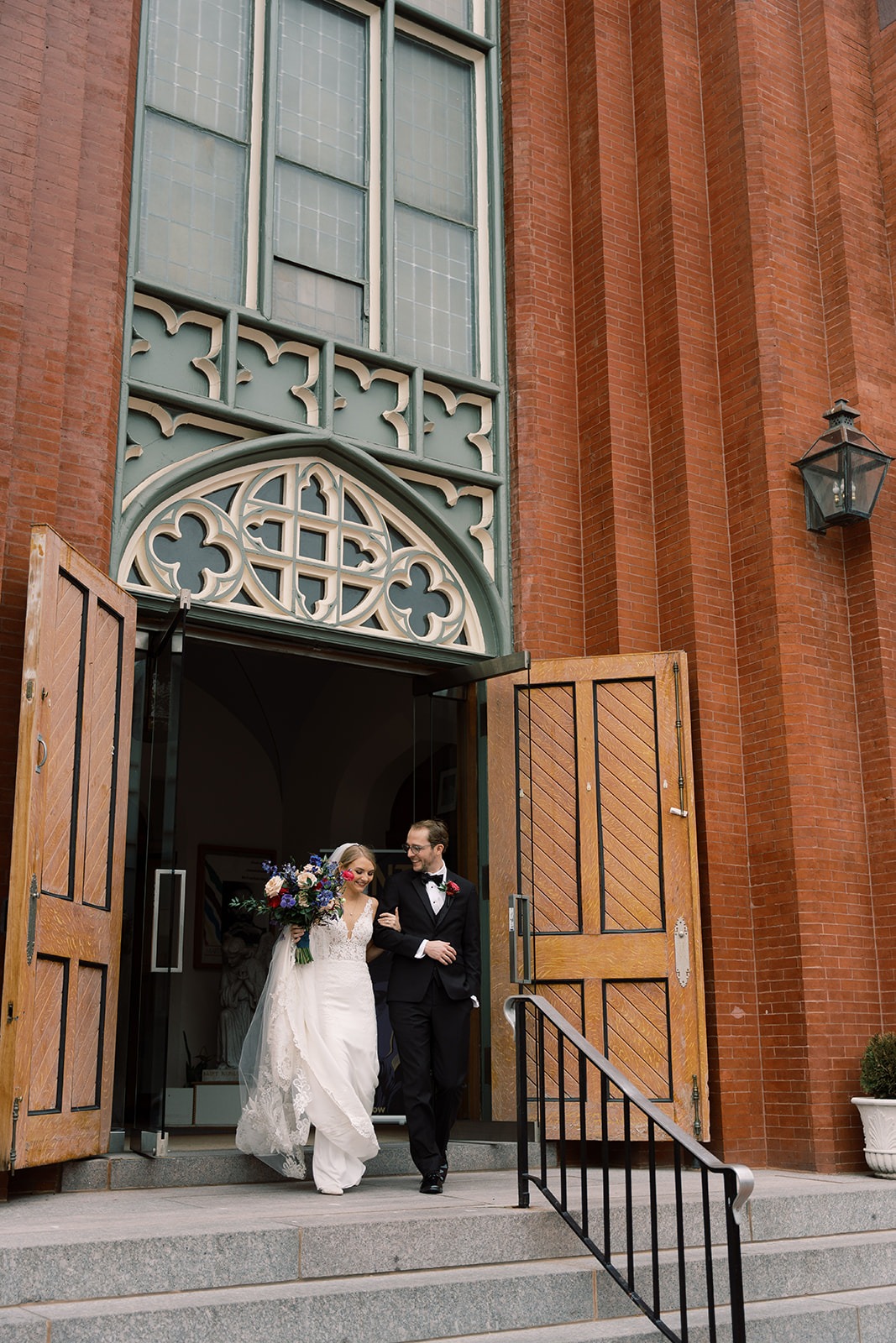 leaving the church after wedding ceremony