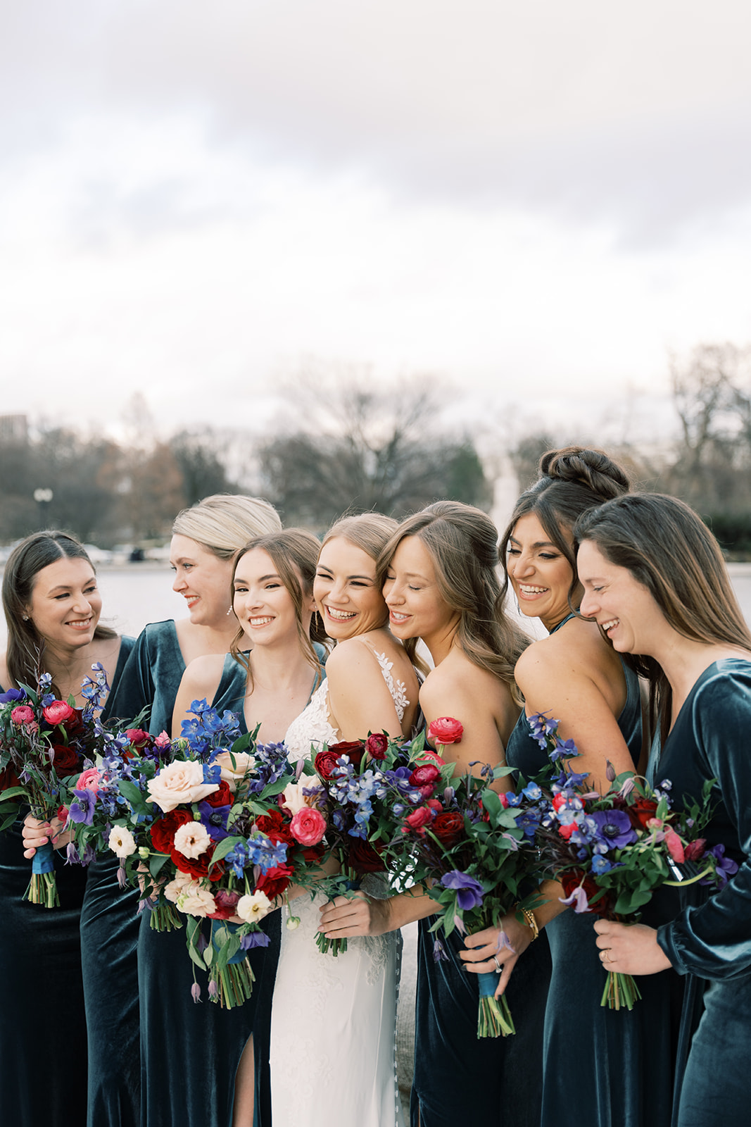 teal velvet bridesmaid dresses