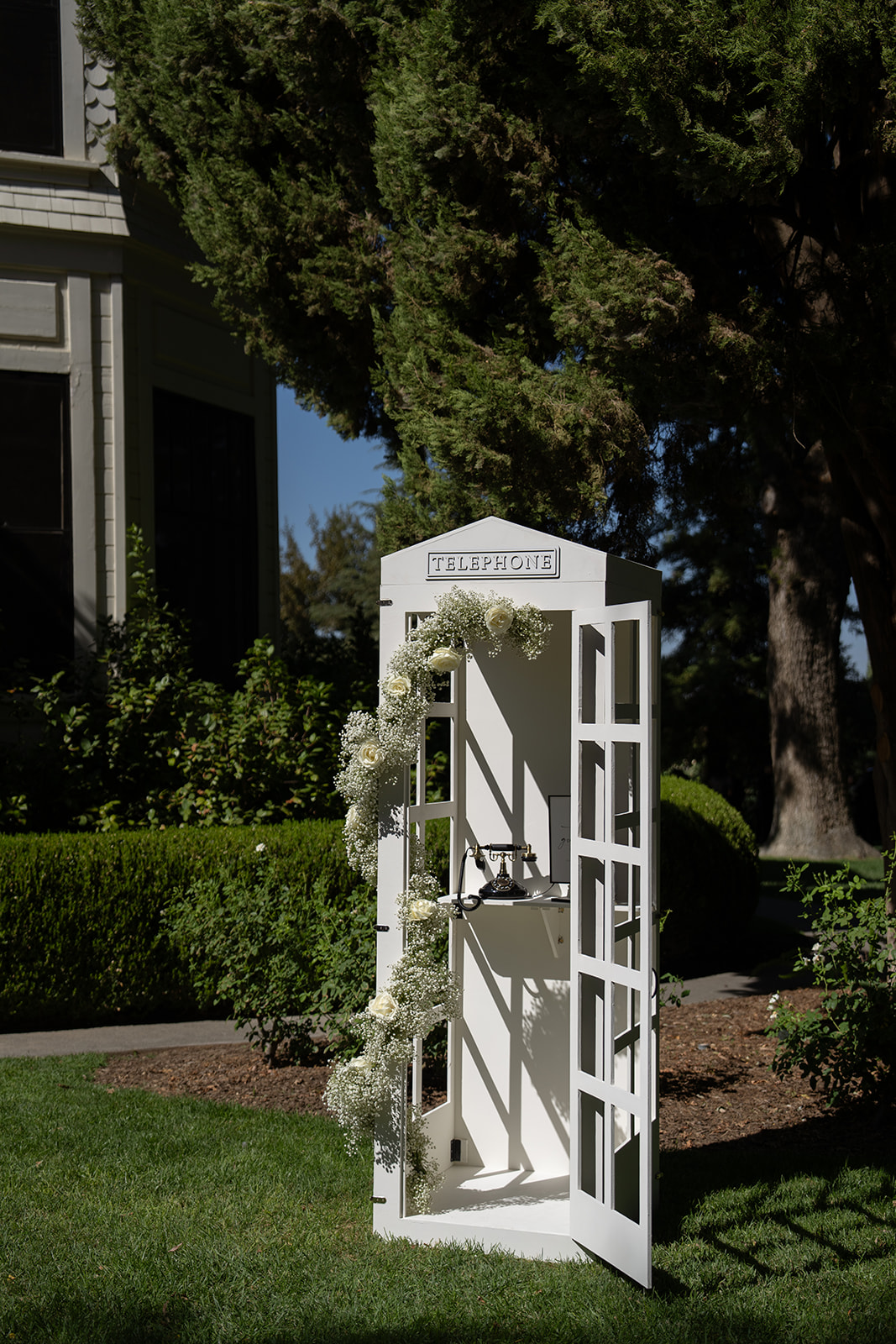 vintage telephone booth audio guestbook