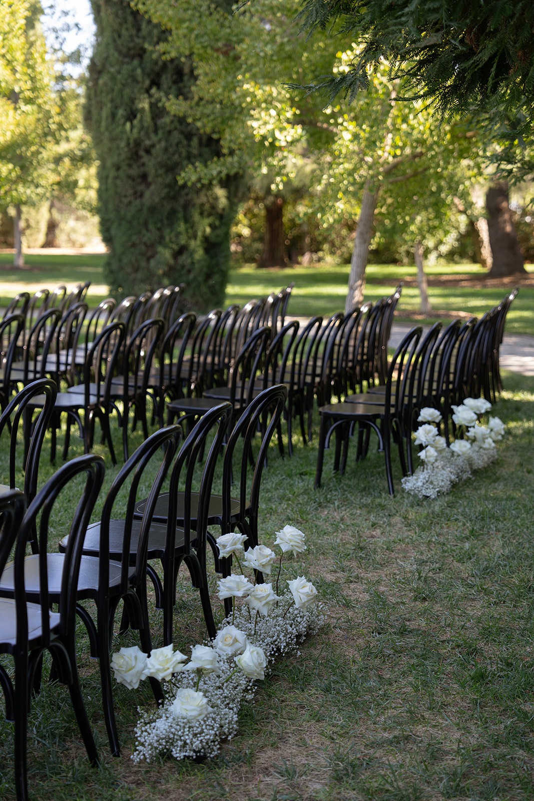 romantic black and white wedding ceremony