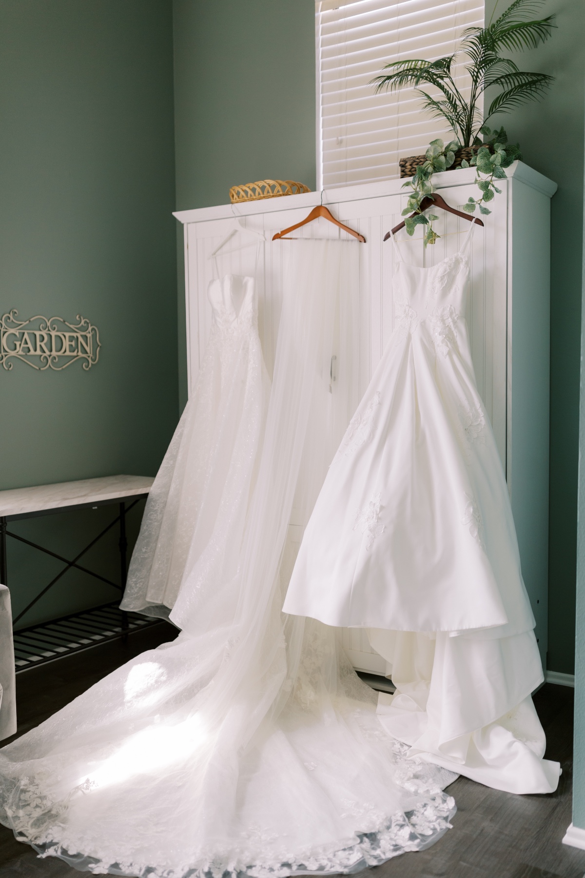 wedding ceremony ballgowns for two brides