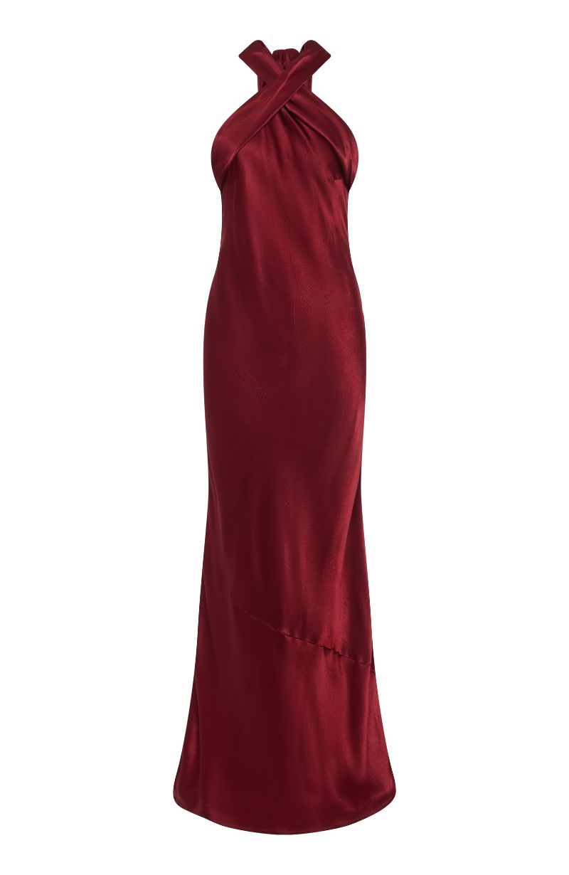 roma_halternec_cross_front_burgundy_red_chianti_satin_bridesmaids_dress_4