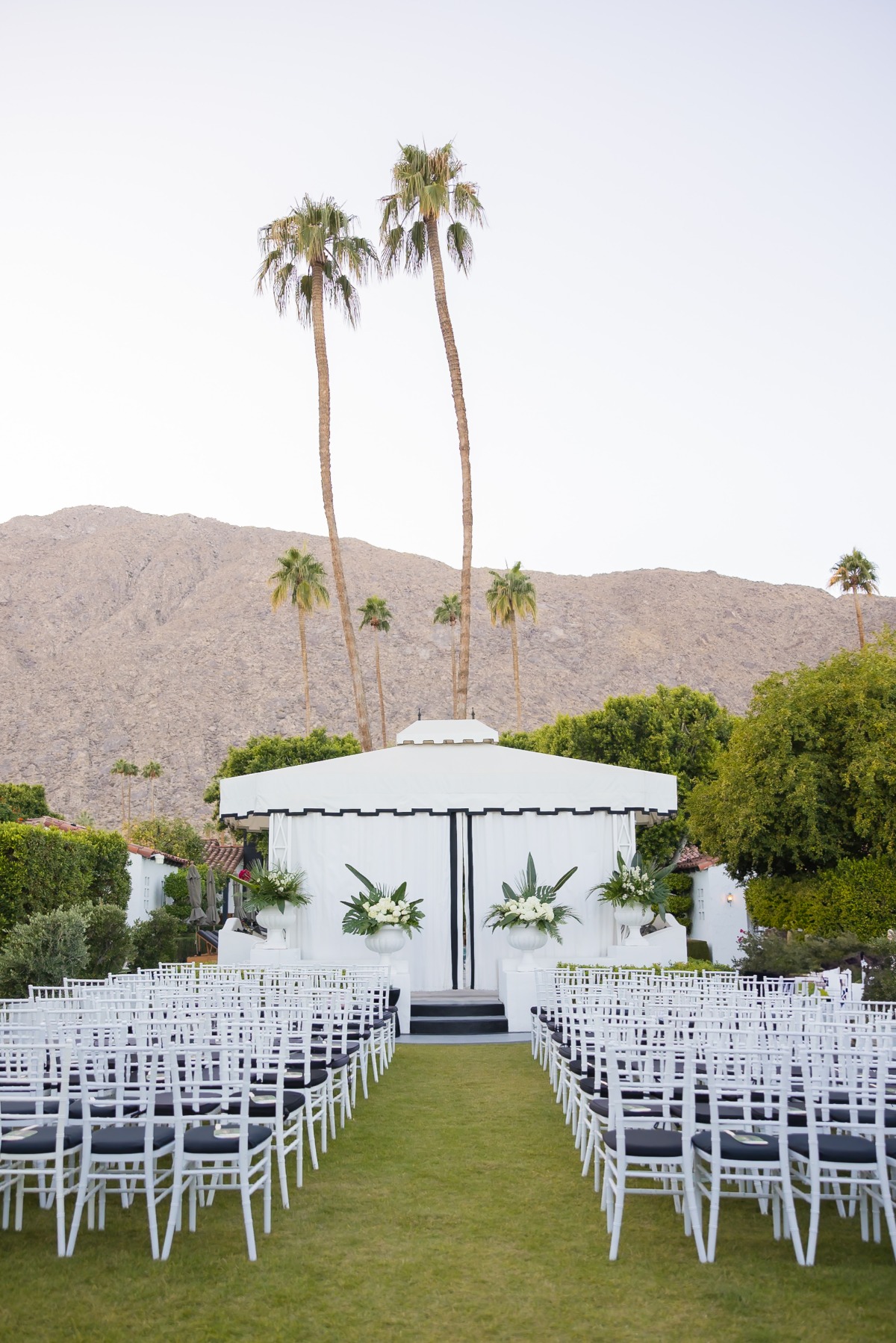 black and white wedding in palm springs