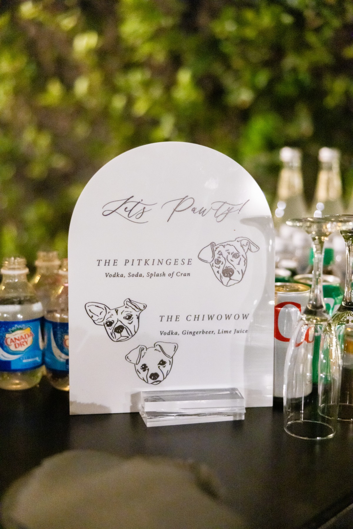 dog bar sign for wedding