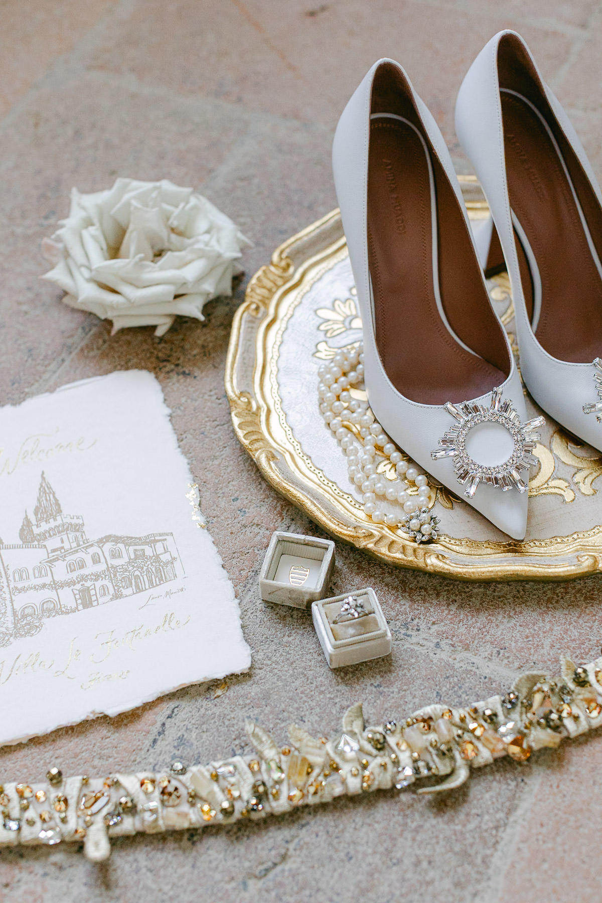 jewel embellished wedding shoes