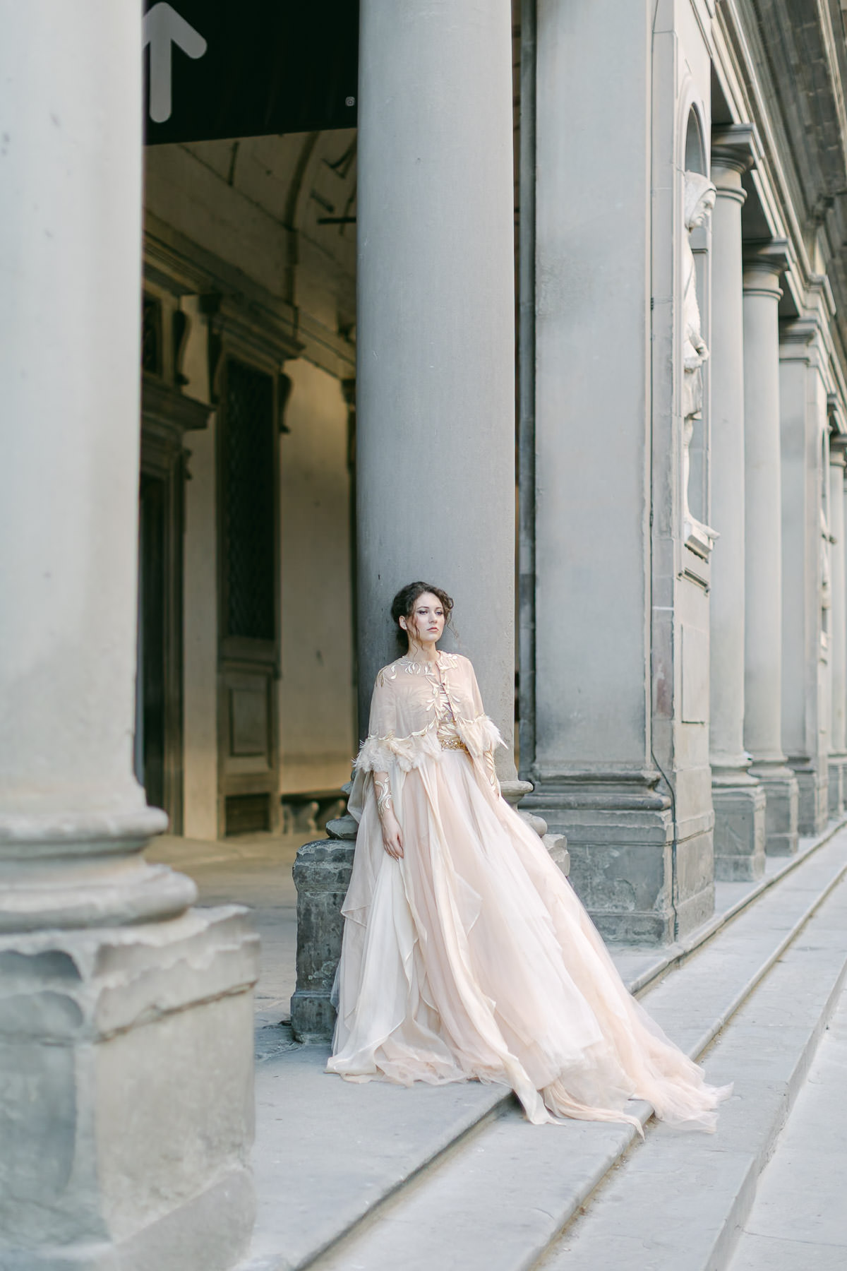 feather trimmed wedding jacket