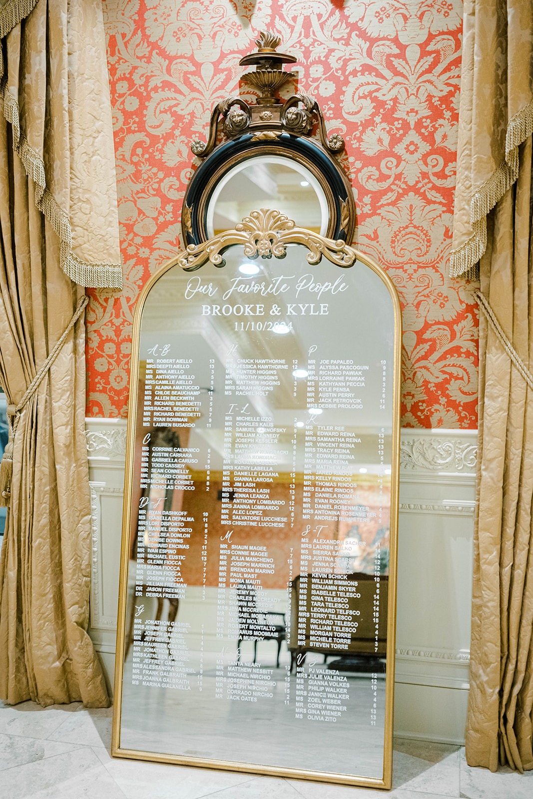 mirror seating chart