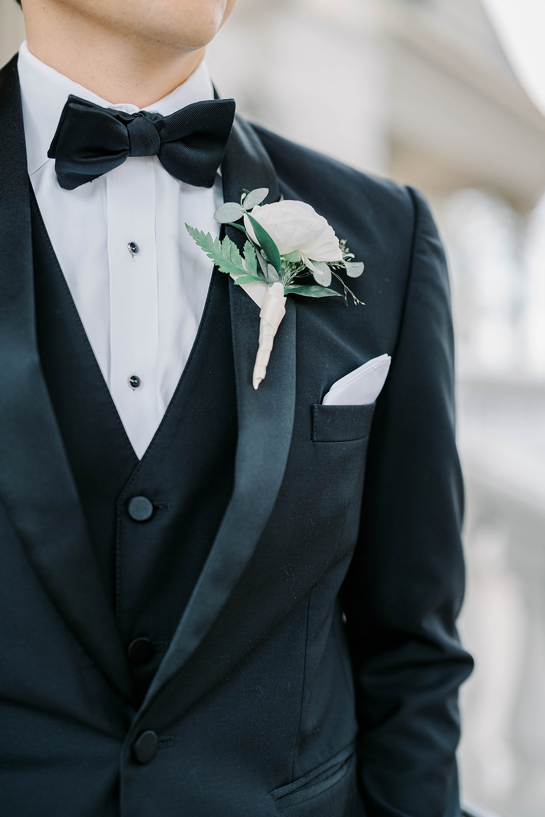 white rose boutonniere