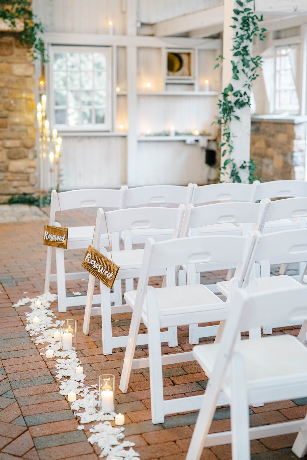 reserved wedding aisle signs