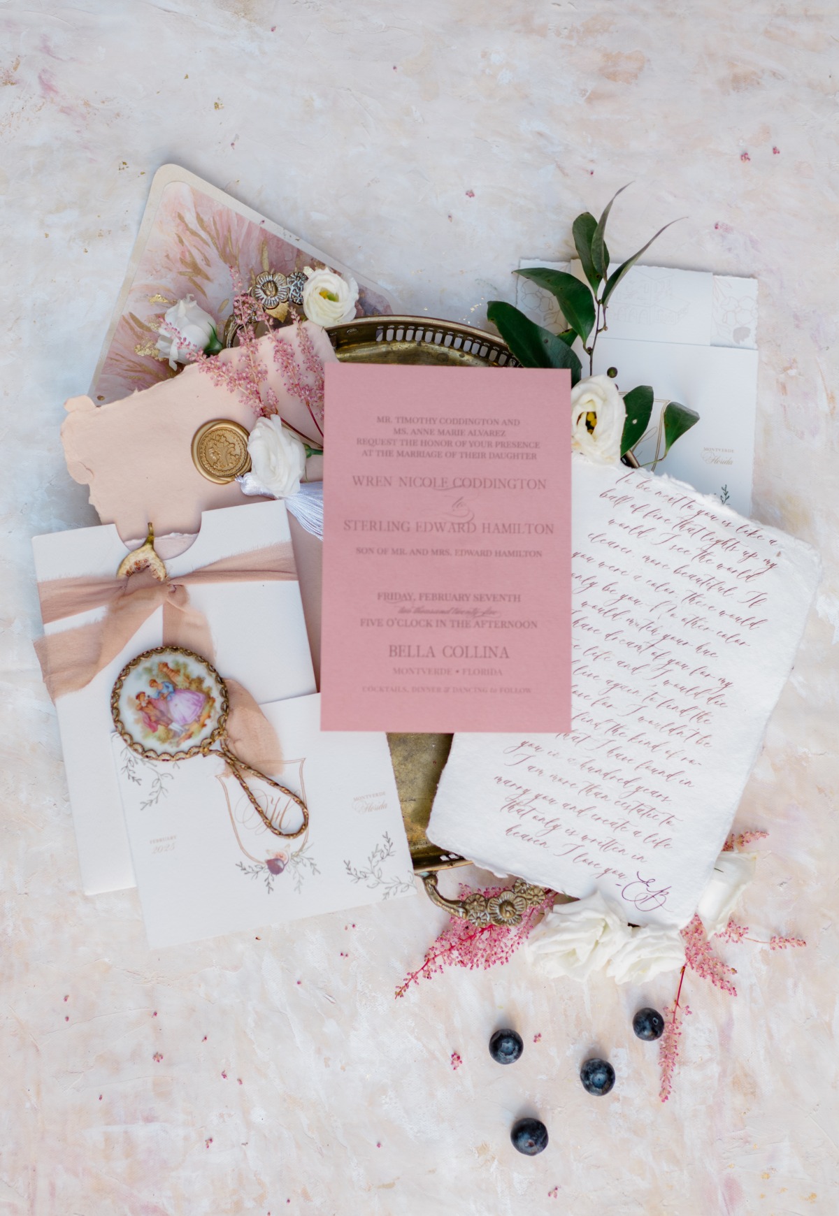 rose wedding invitations