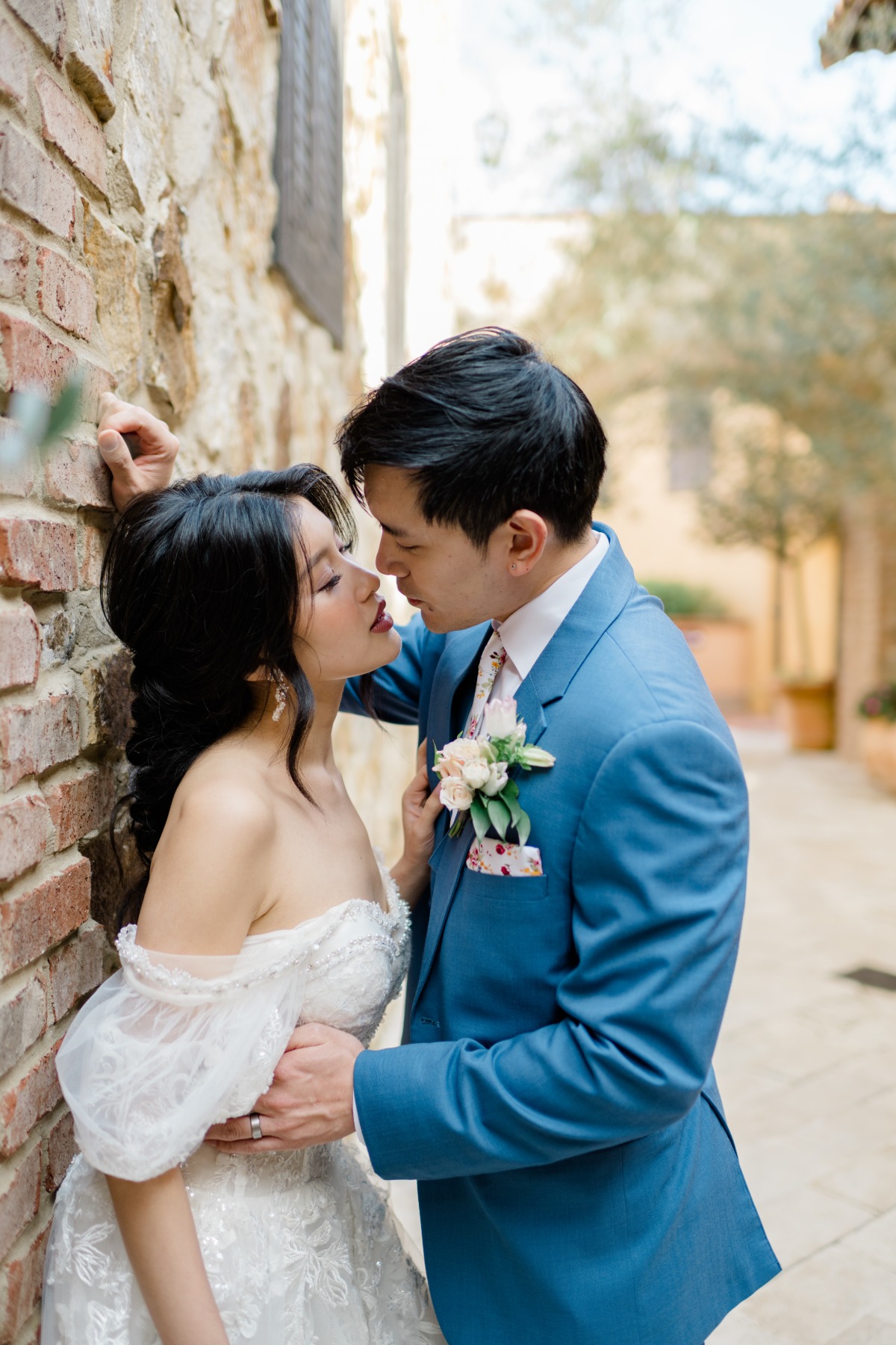 blue wedding suit