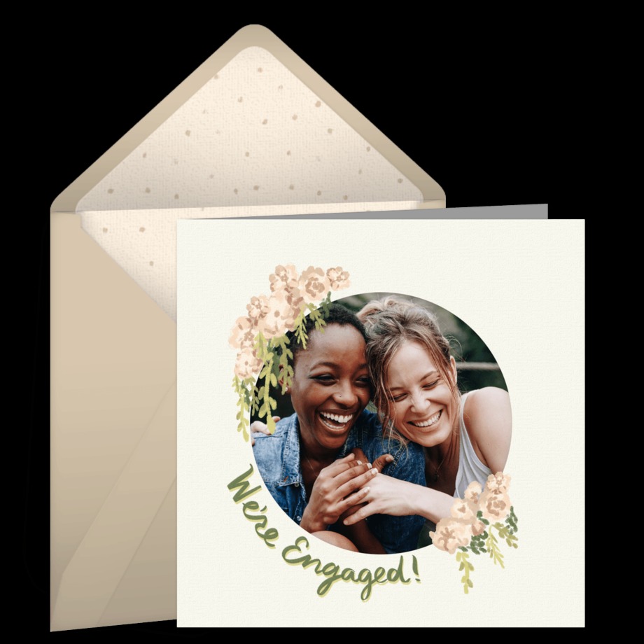 Engagement Announcement - Design - Draped Flowers