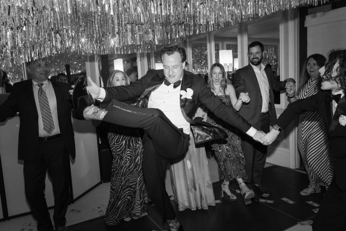 tinsel dance floor for wedding