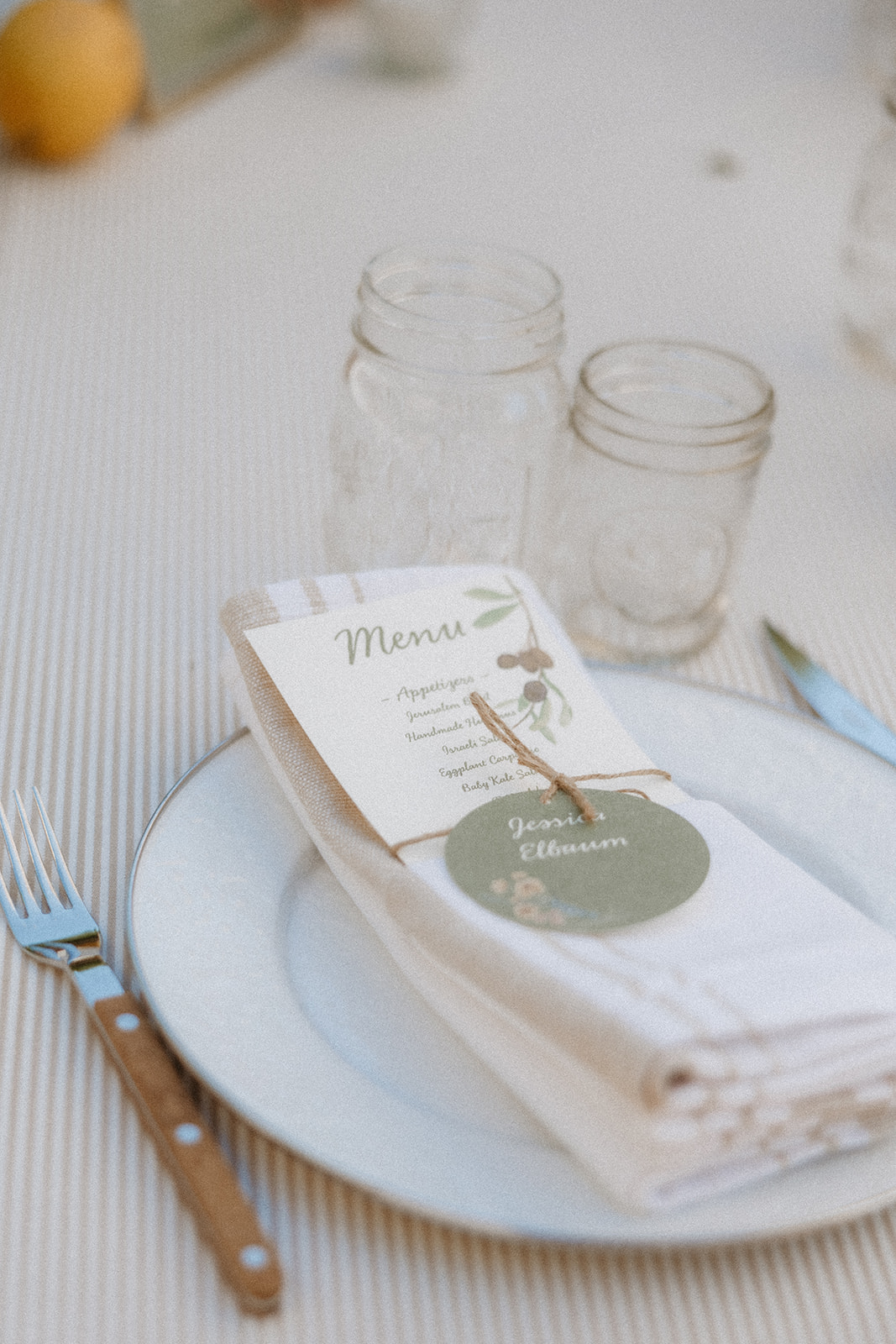 Tuscan-inspired wedding menu